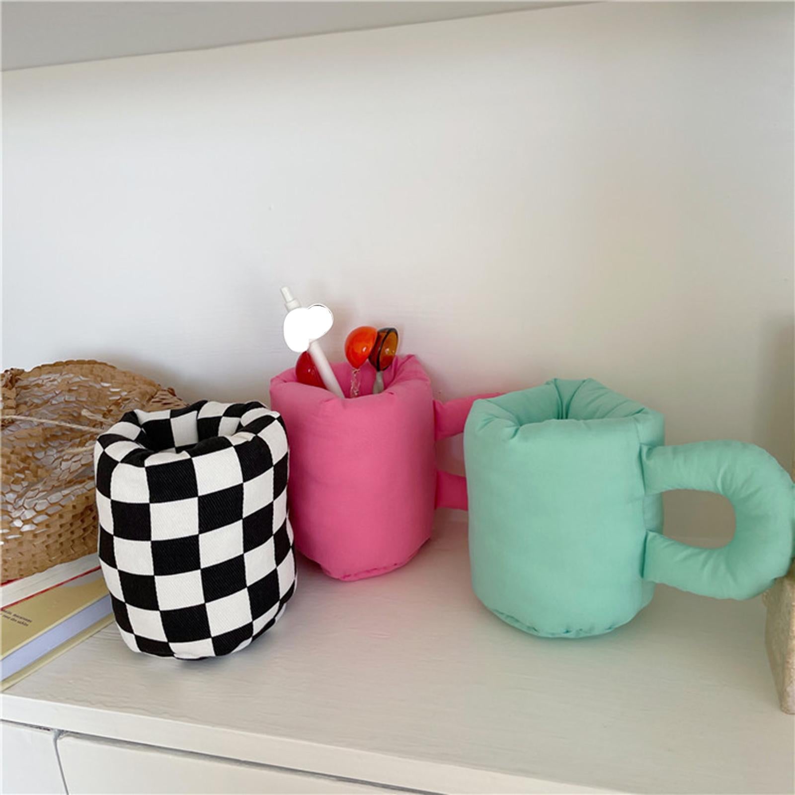 Cotton Filling Mug Shape Pens Holder for Classroom Room Storage Supplies Green