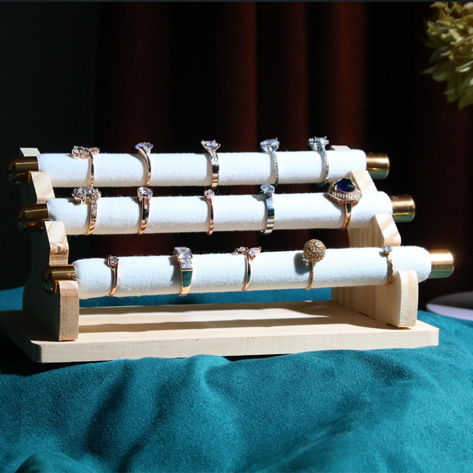 Freestanding Rings Display Holder Showcase Holder for Home Tabletop White