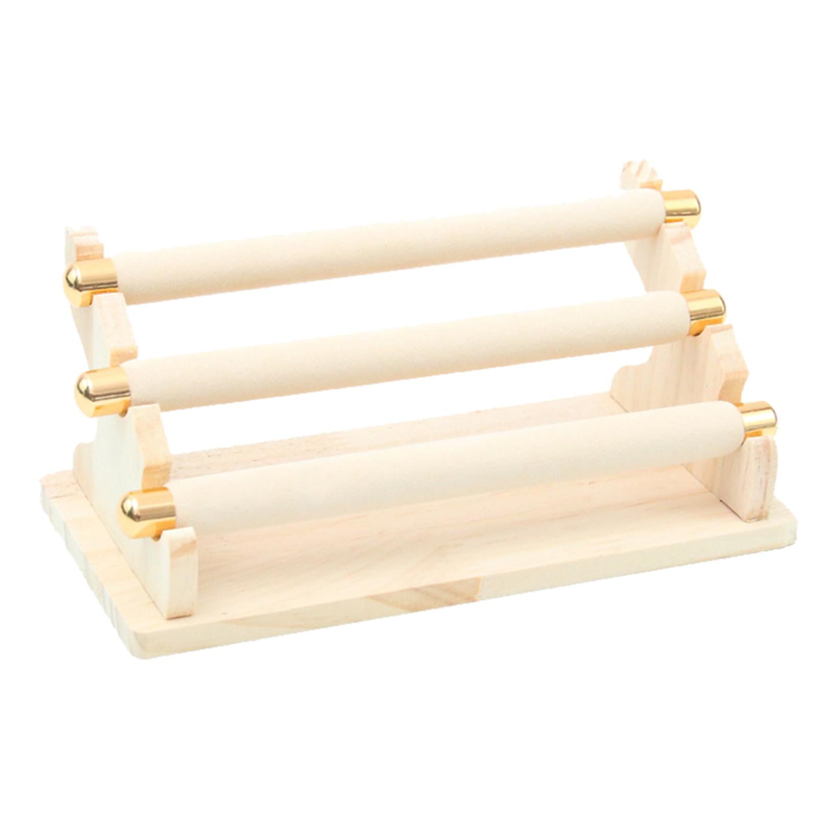 Freestanding Rings Display Holder Showcase Holder for Home Tabletop Beige