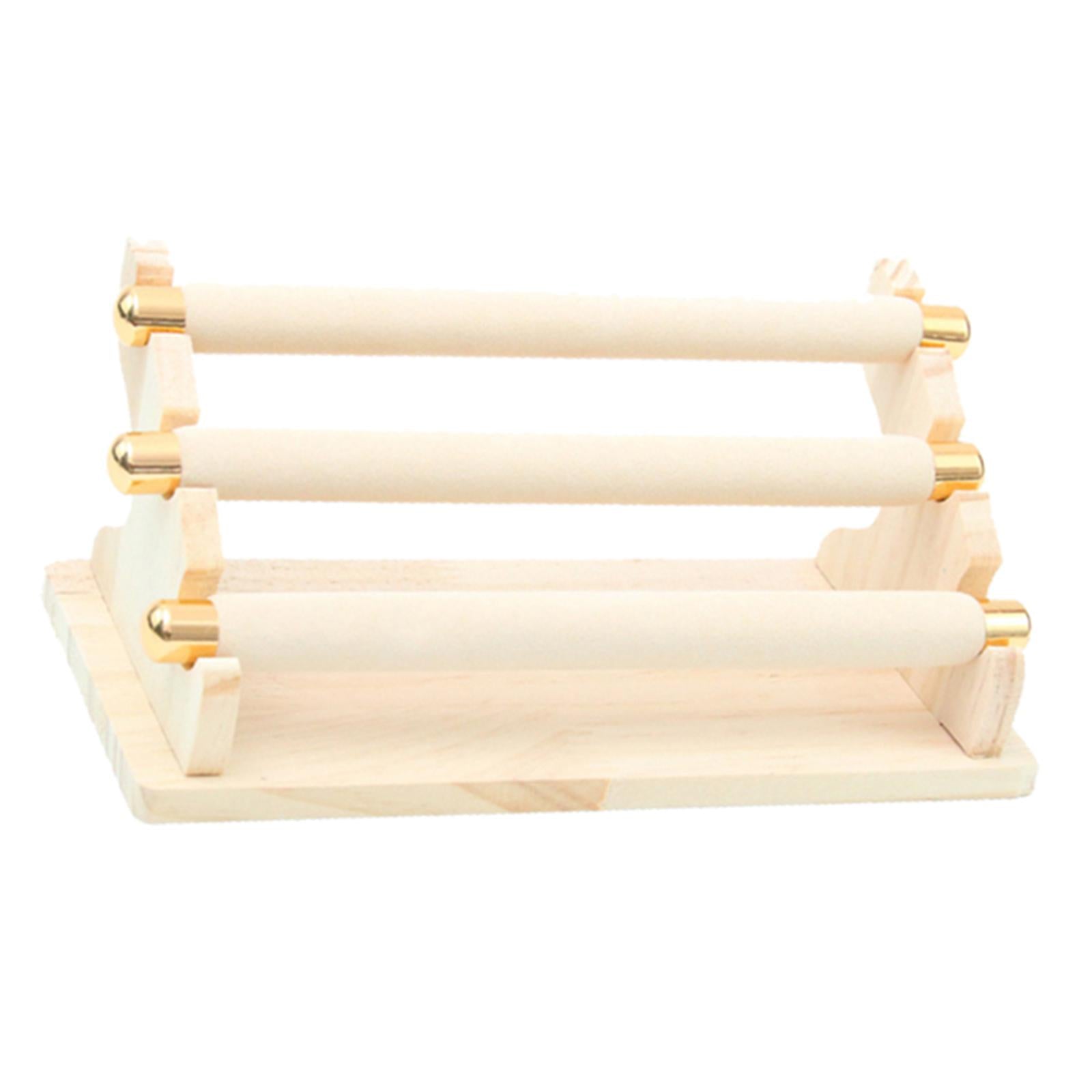 Freestanding Rings Display Holder Showcase Holder for Home Tabletop Beige