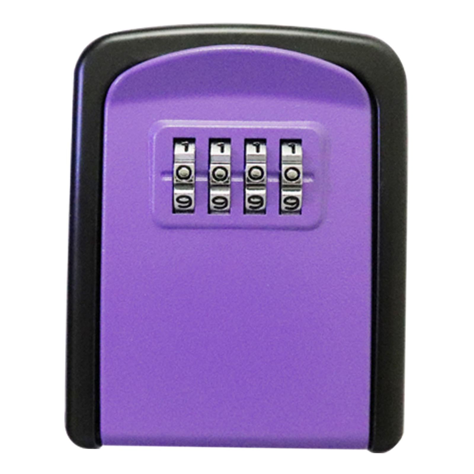 Portable Key Storage Lock Box Combination Lock Box for House purple