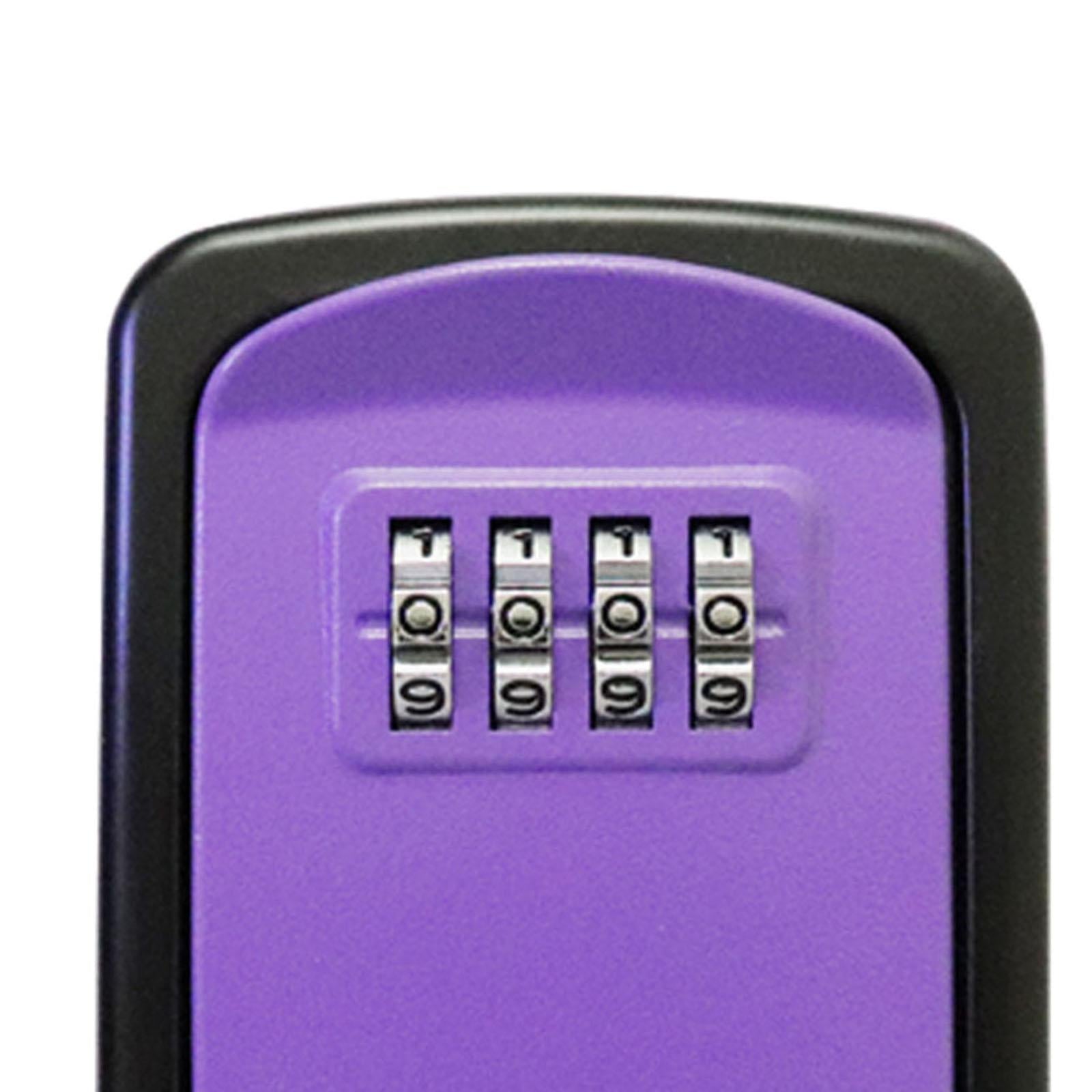 Portable Key Storage Lock Box Combination Lock Box for House purple