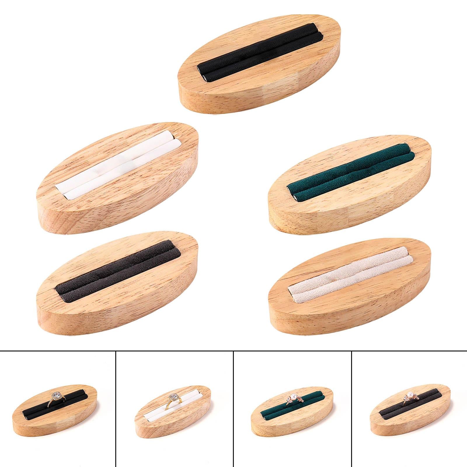 Wooden Jewelry Organizer Tray Jewelry Storage Rack for Bedroom Home Black