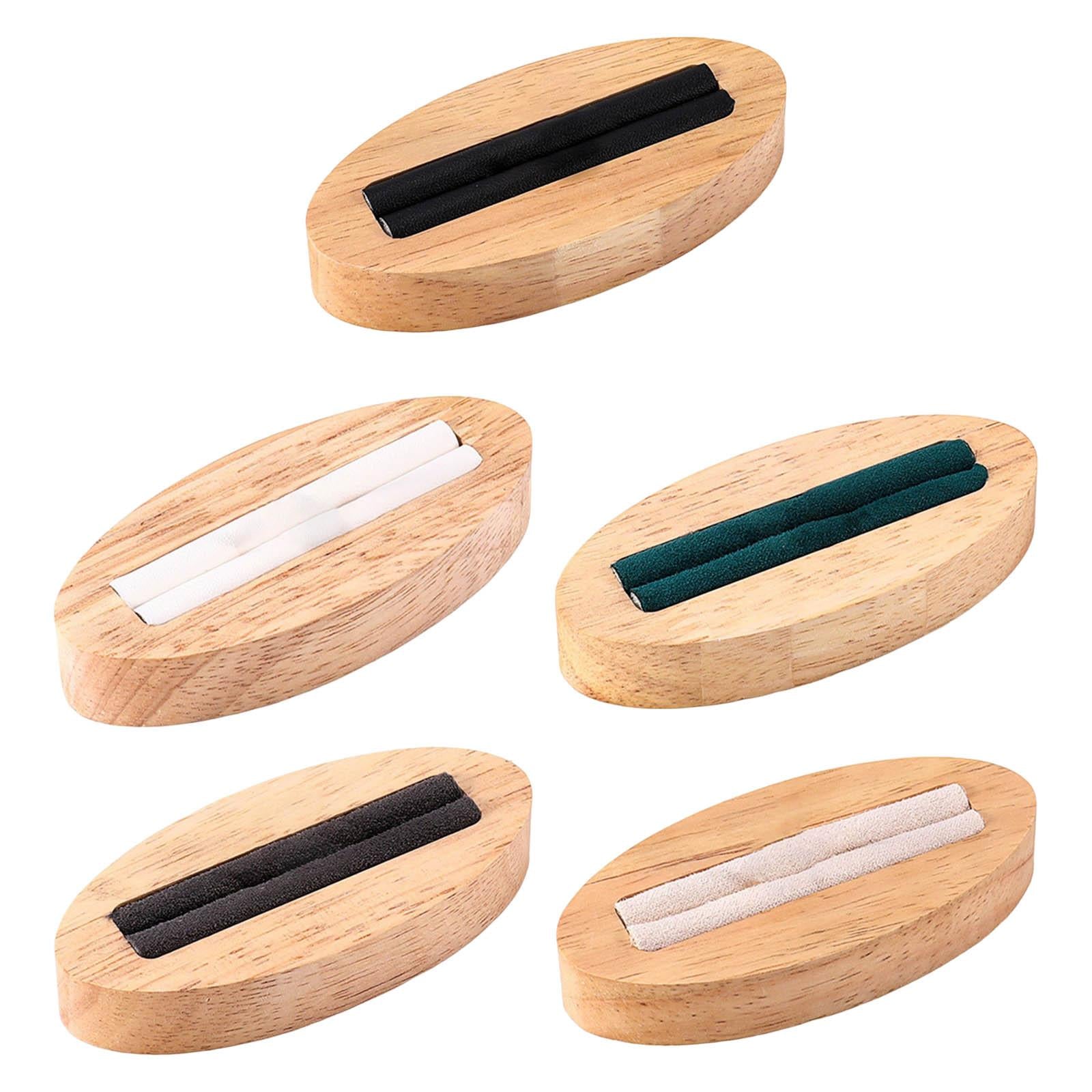 Wooden Jewelry Organizer Tray Jewelry Storage Rack for Bedroom Home Black