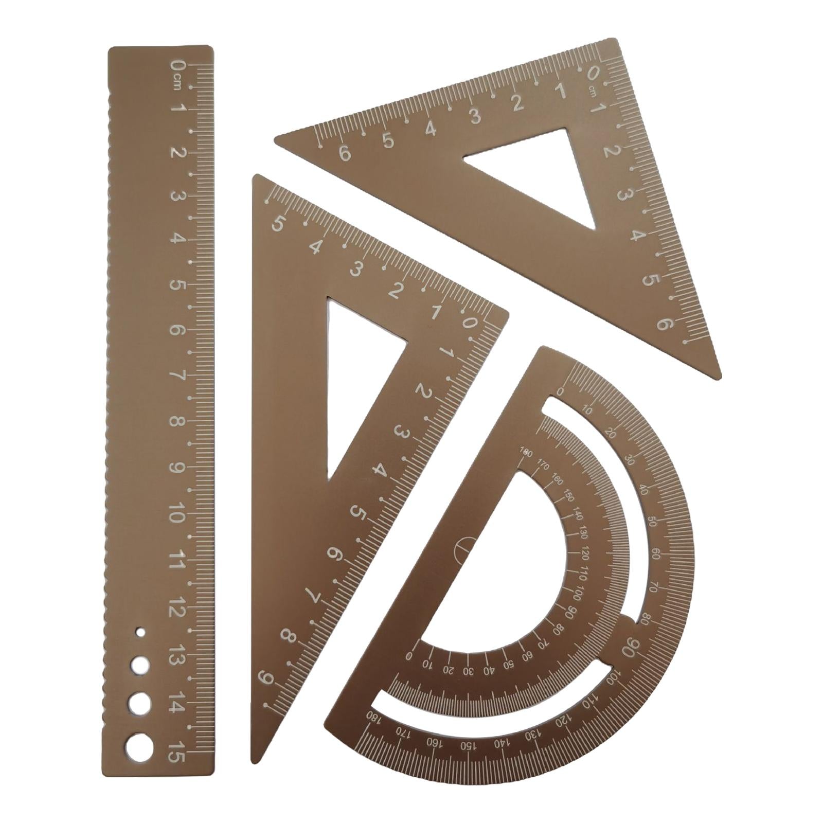 Math Geometry Kit Compass Set Triangle Right Angle Ruler Ruler for Drawing gold