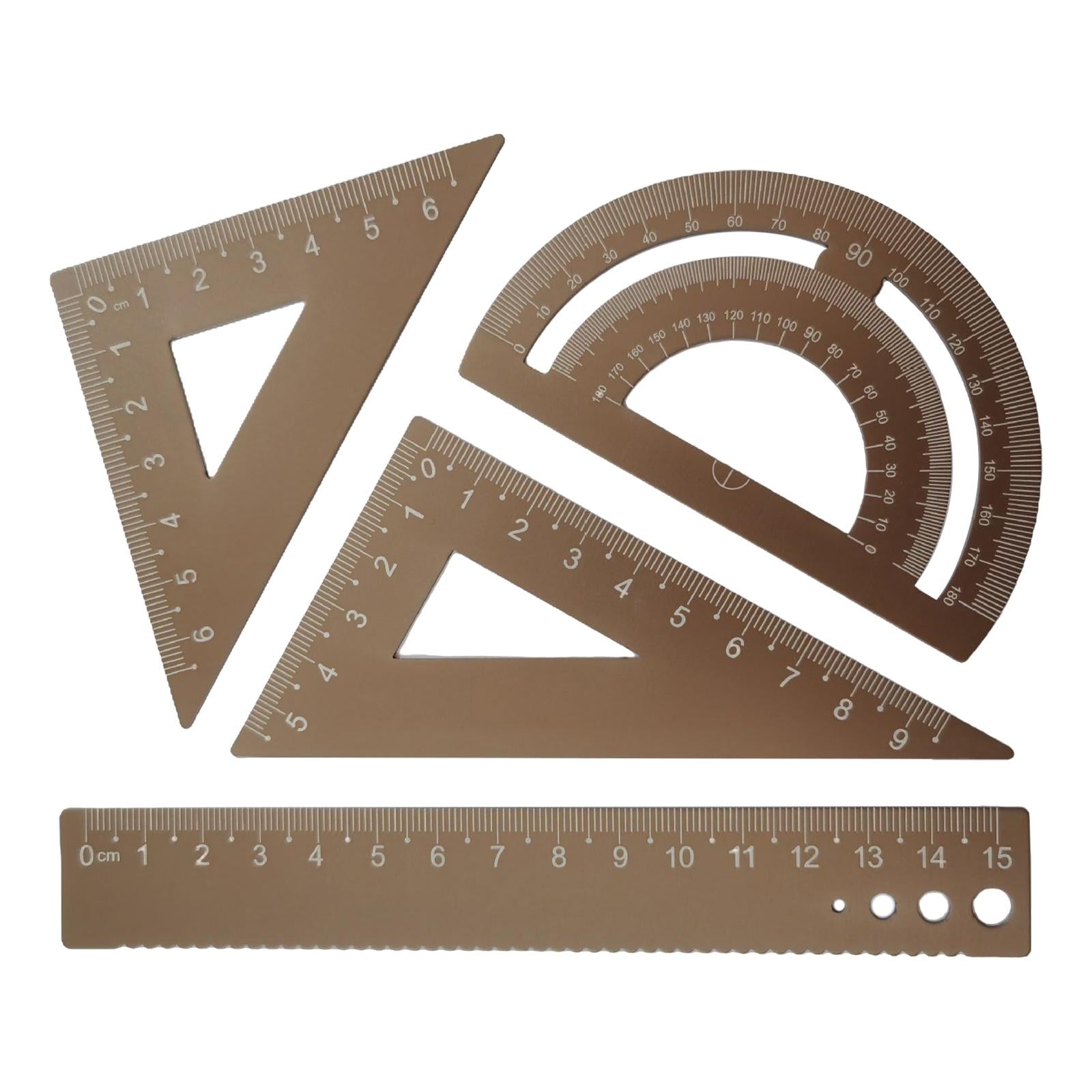 Math Geometry Kit Compass Set Triangle Right Angle Ruler Ruler for Drawing gold