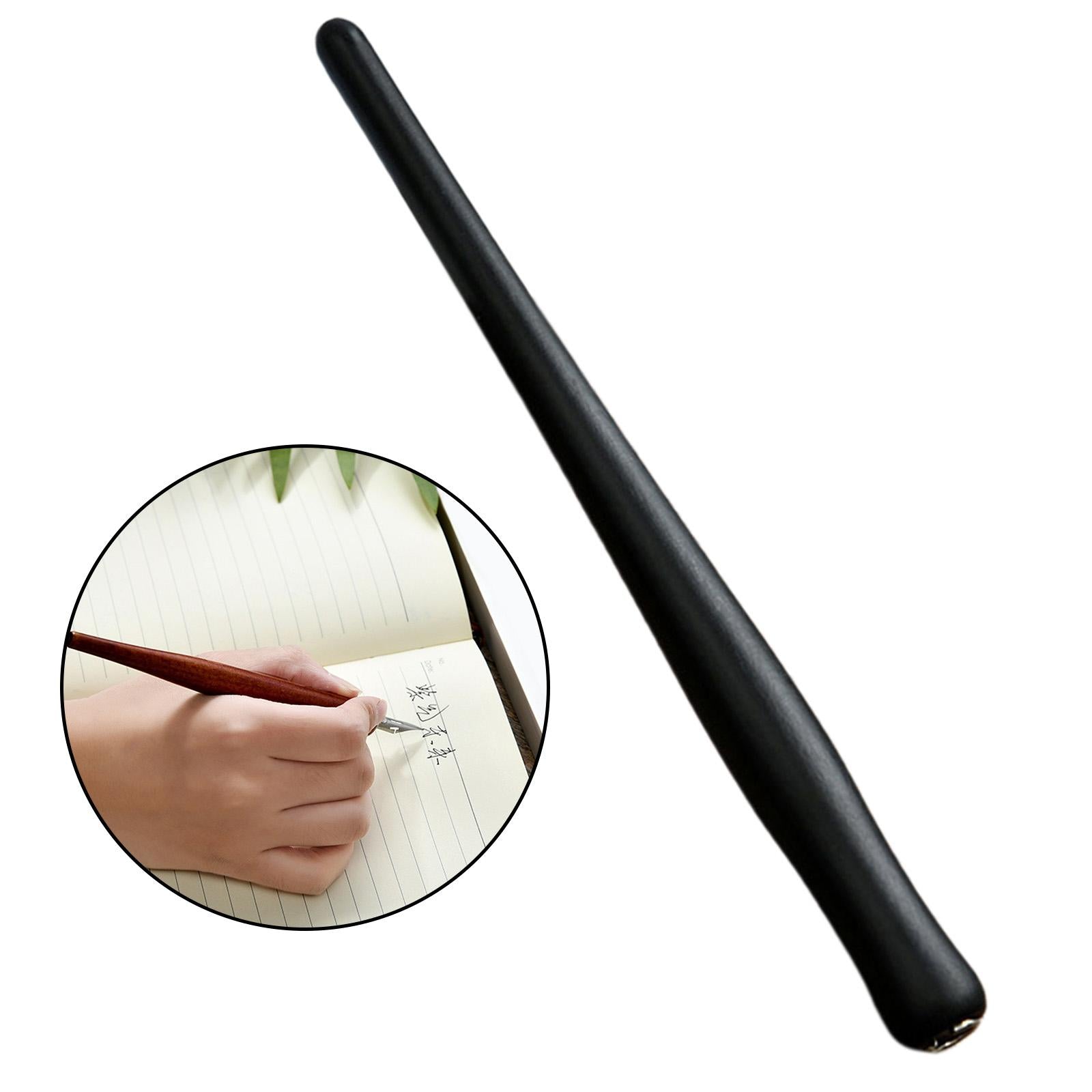 Wooden Calligraphy Dip Pen Holder for Various Pen Nib Portable Compact Retro Black
