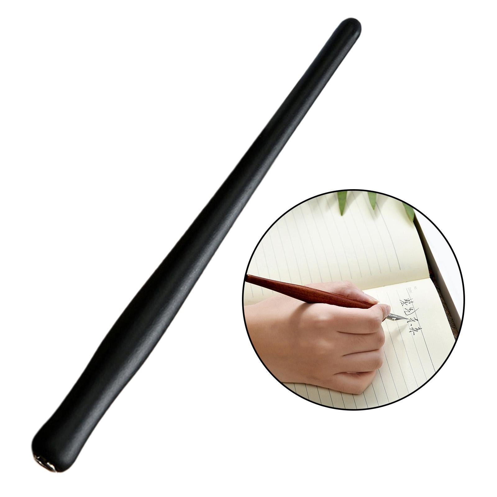 Wooden Calligraphy Dip Pen Holder for Various Pen Nib Portable Compact Retro Black