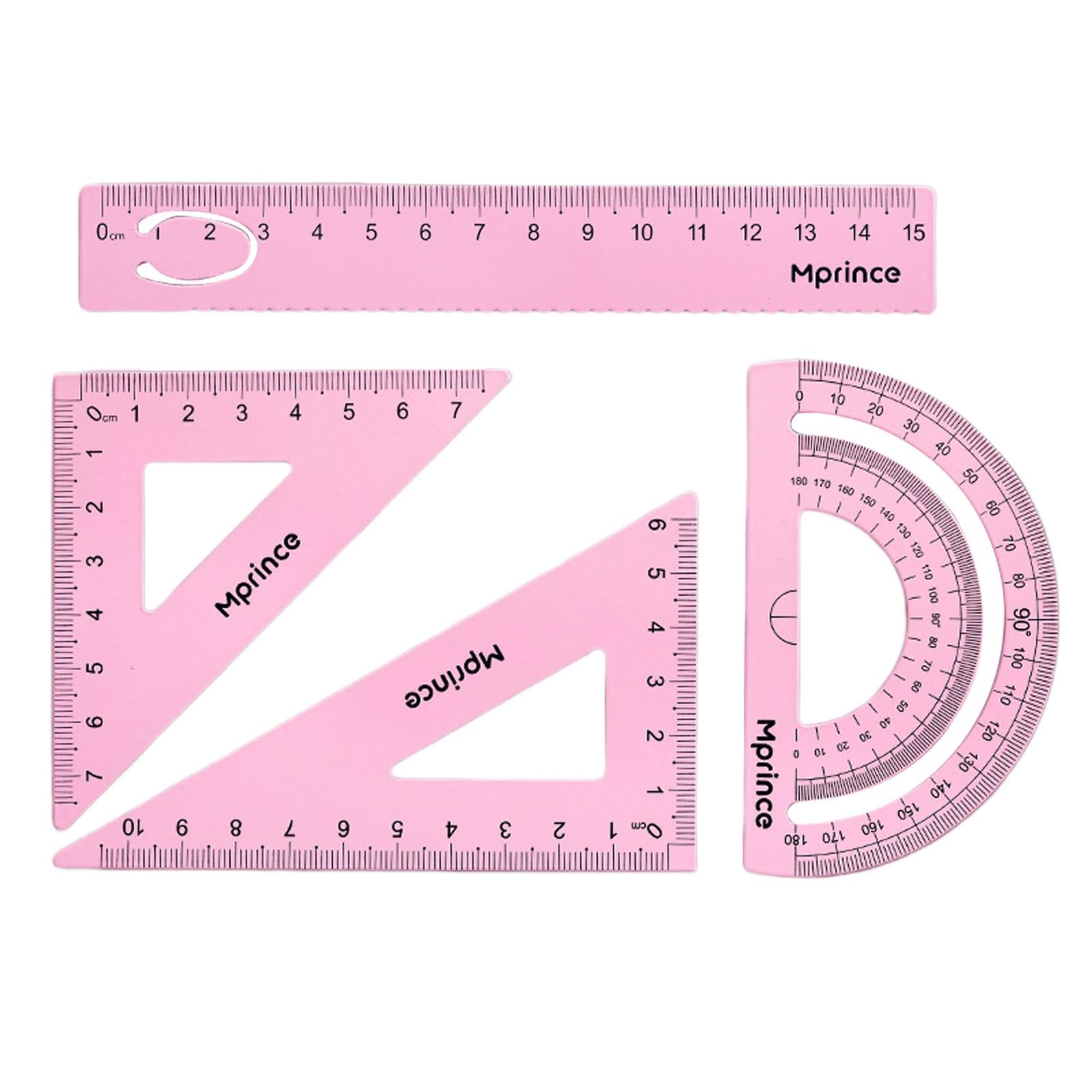 2xGeometry Math Ruler Metal Protractor Ruler Set for Home Carpentry