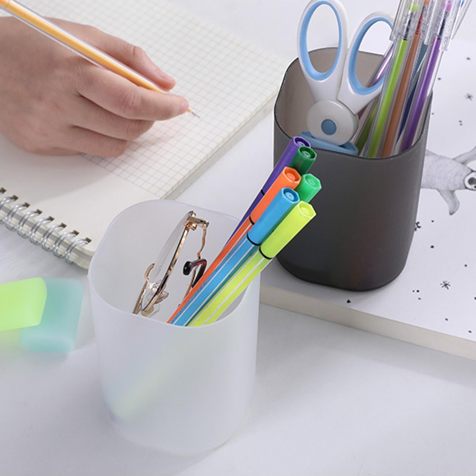 Pencil Dispenser Desk Stationery Organizer 4 Layer for Home Office Organizer white cylinder