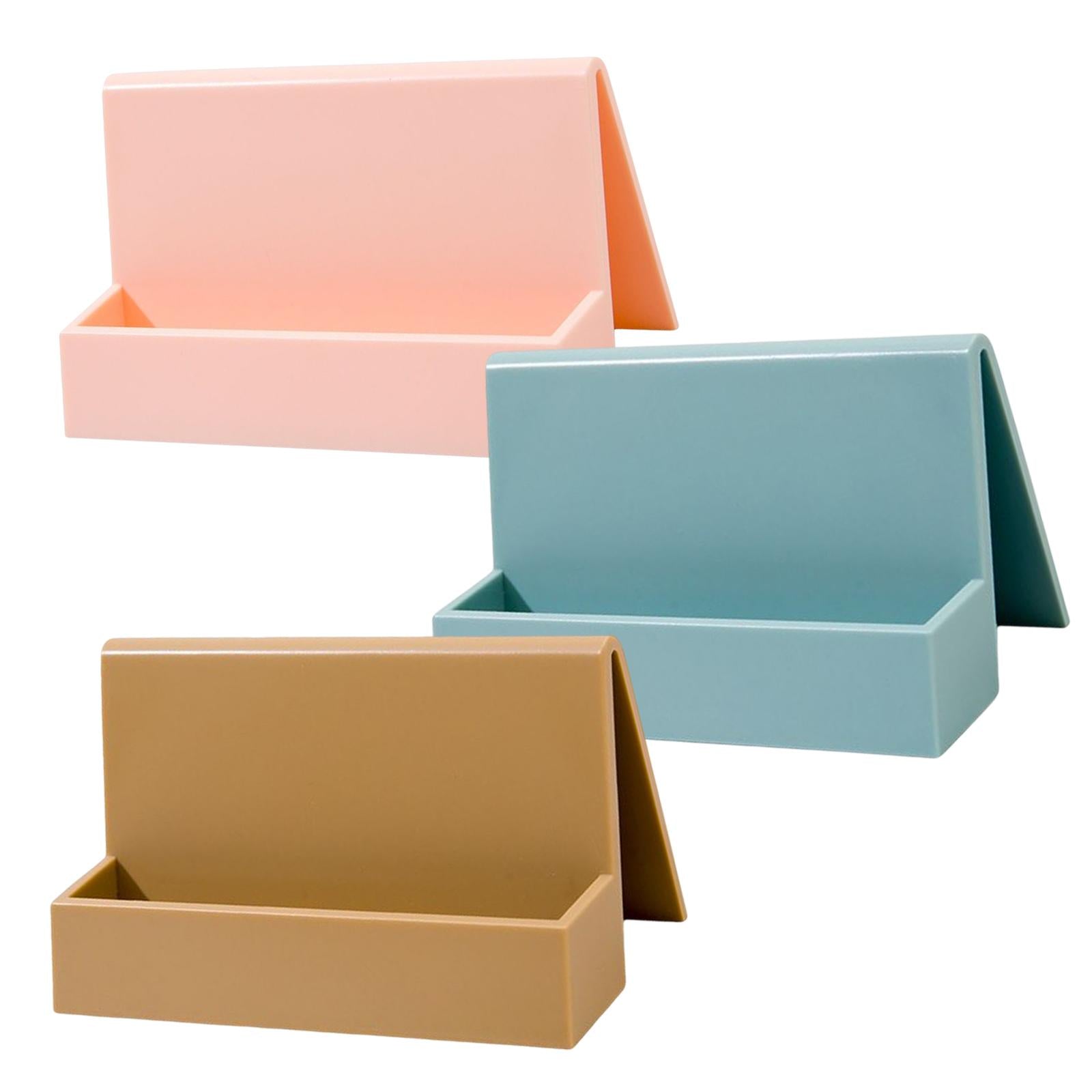 Name Card Rack Durable Office Supplies Sturdy for Countertop Desk Desktop Pink