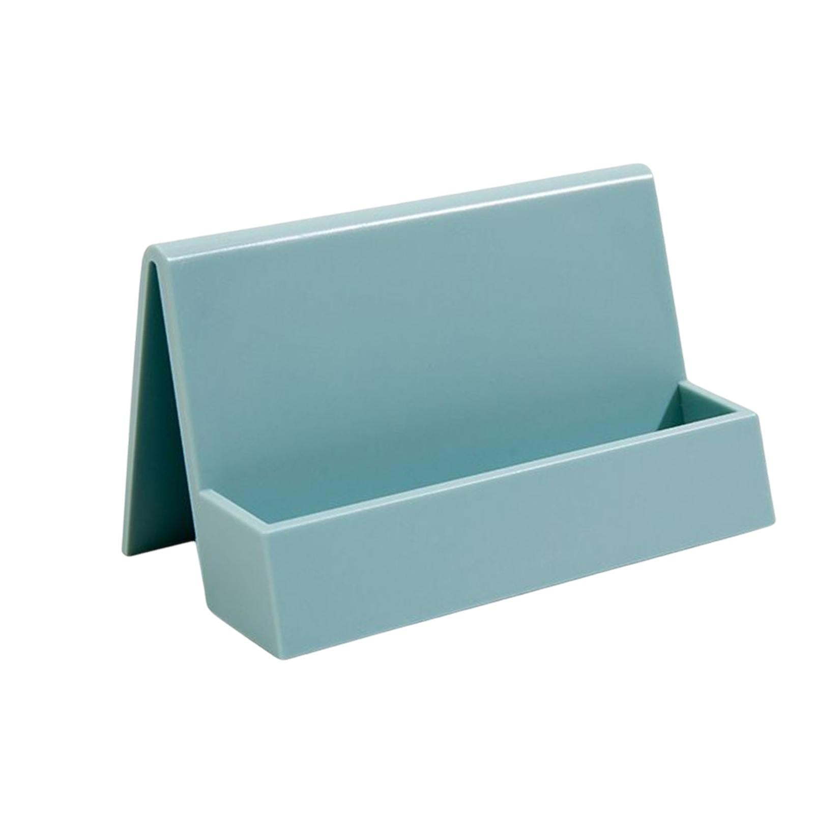 Name Card Rack Durable Office Supplies Sturdy for Countertop Desk Desktop Lake blue