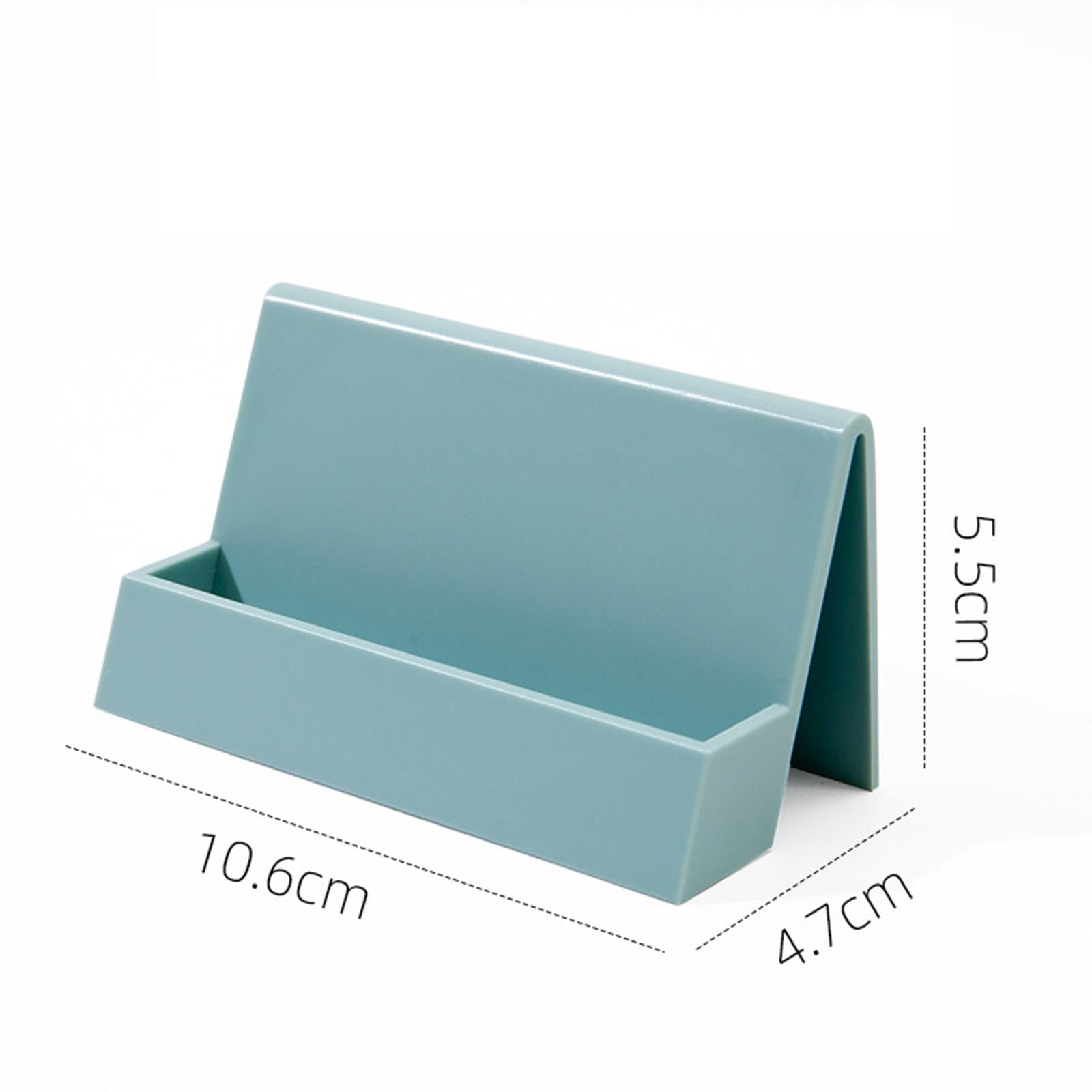 Name Card Rack Durable Office Supplies Sturdy for Countertop Desk Desktop Lake blue