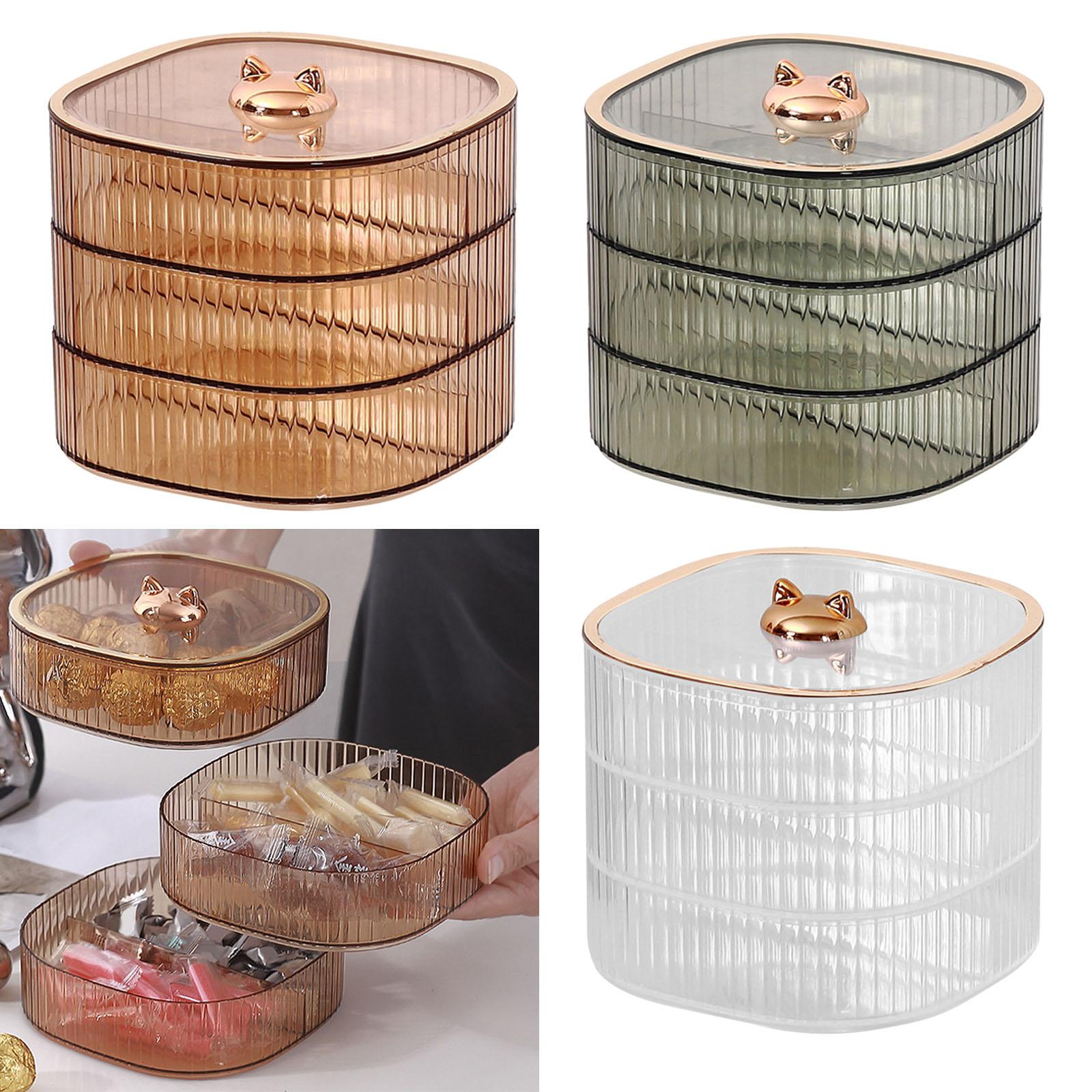 3 Layers Dried Fruit Storage Tray Snack Serving Tray for Sweets Clear