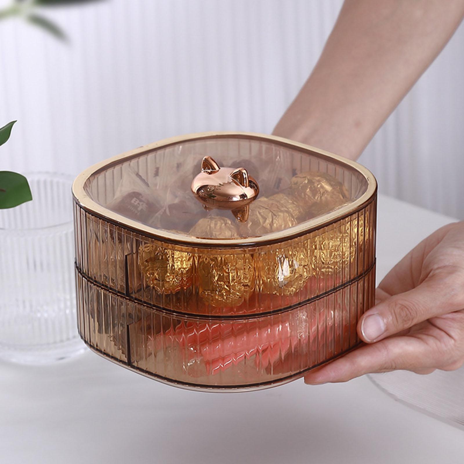 3 Layers Dried Fruit Storage Tray Snack Serving Tray for Sweets Champagne