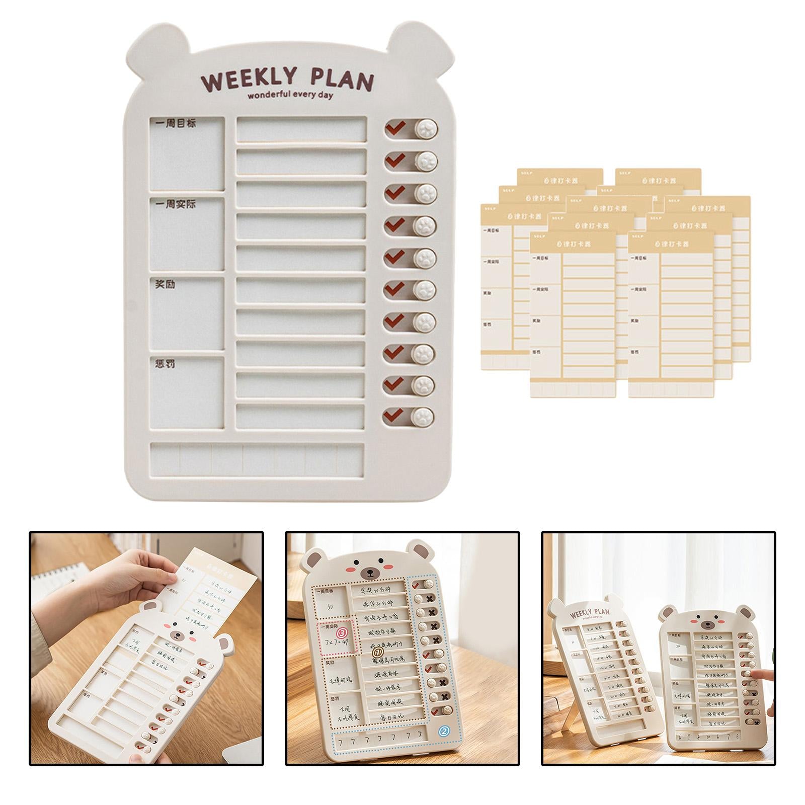 List Board Daily Task Planning Board Chart Memo for RV Office Home Beige