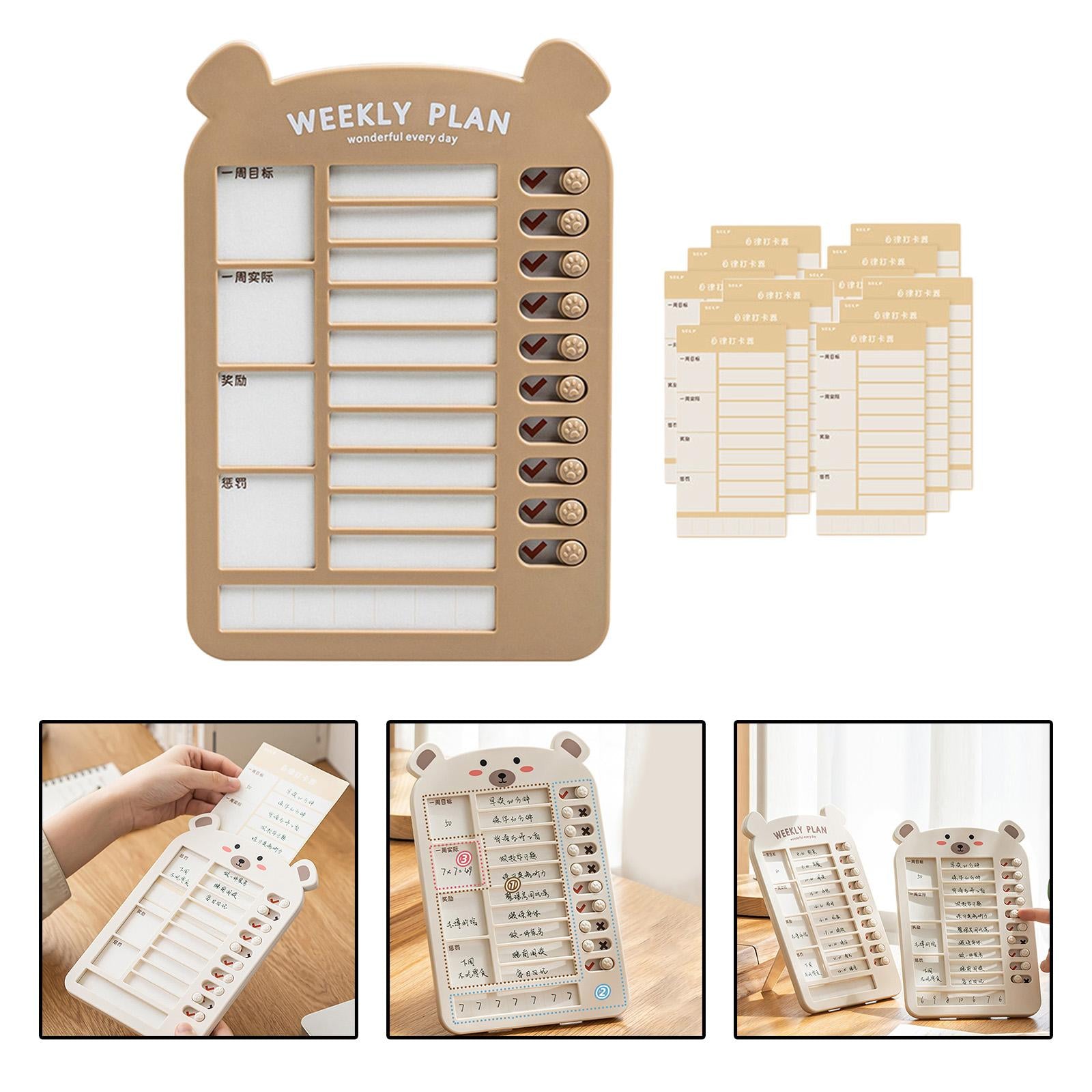 List Board Daily Task Planning Board Chart Memo for RV Office Home Brown