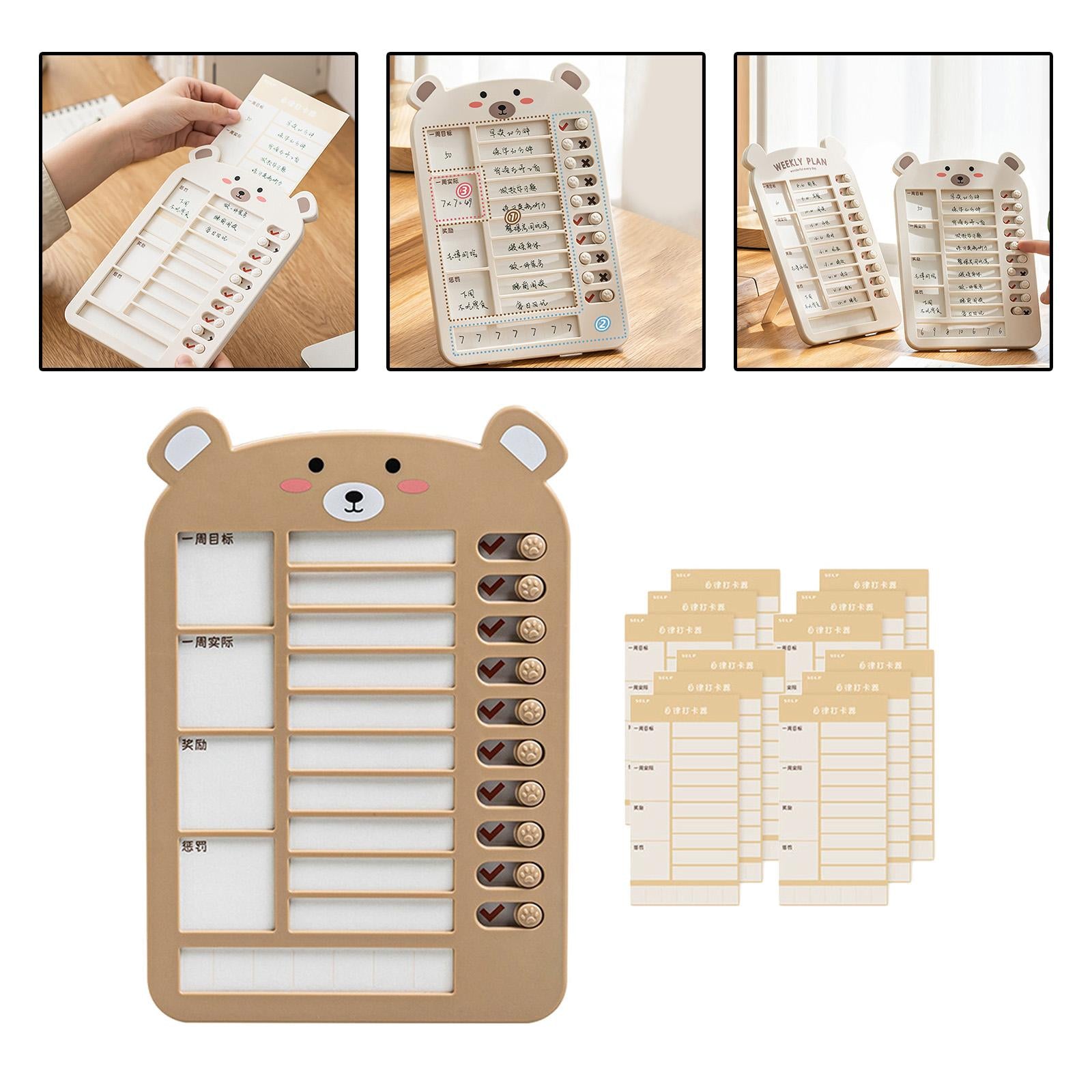 List Board Daily Task Planning Board Chart Memo for RV Office Home Brown Bear