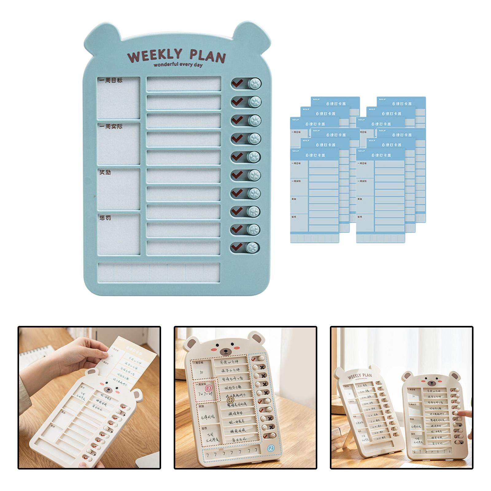 List Board Daily Task Planning Board Chart Memo for RV Office Home Blue