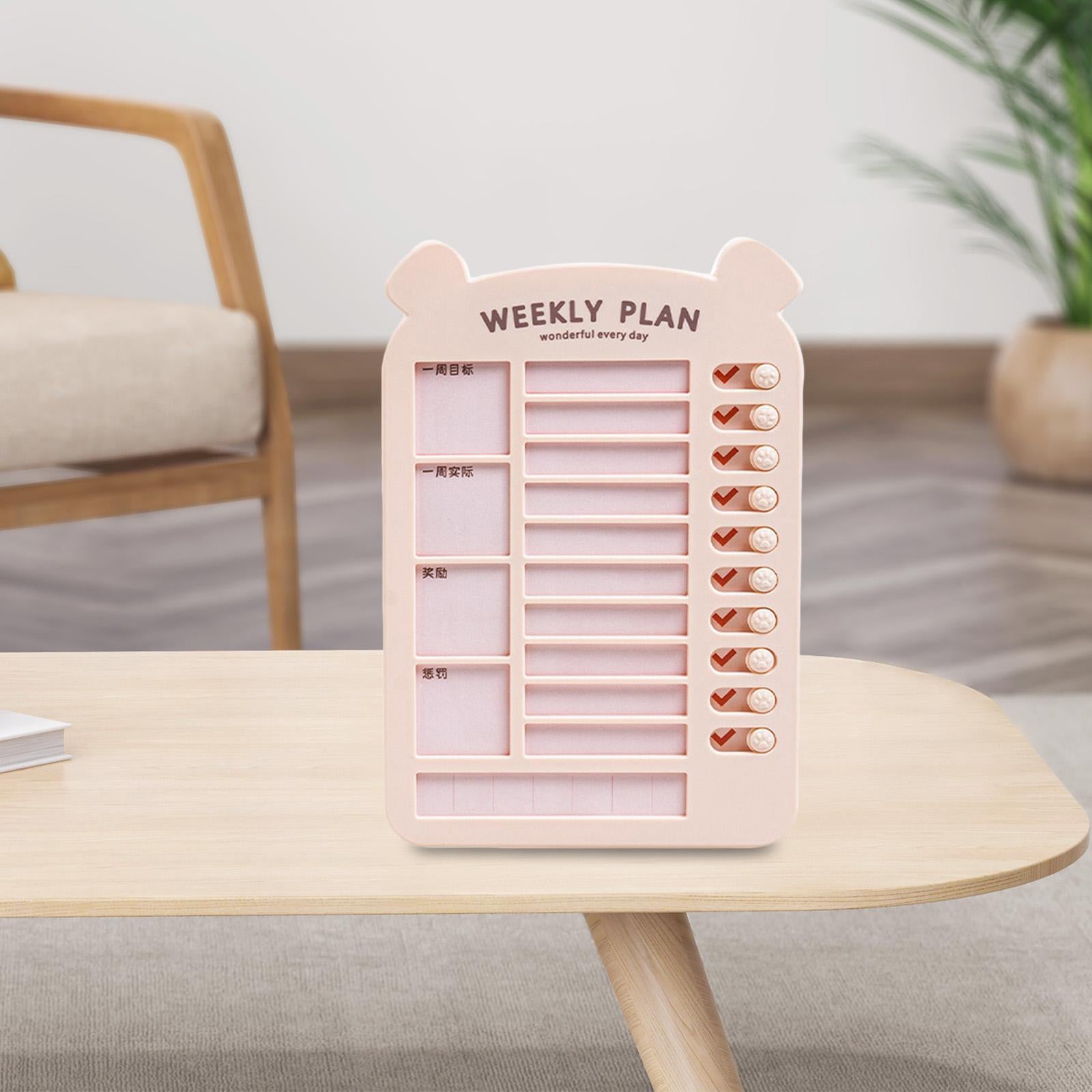 List Board Daily Task Planning Board Chart Memo for RV Office Home Pink