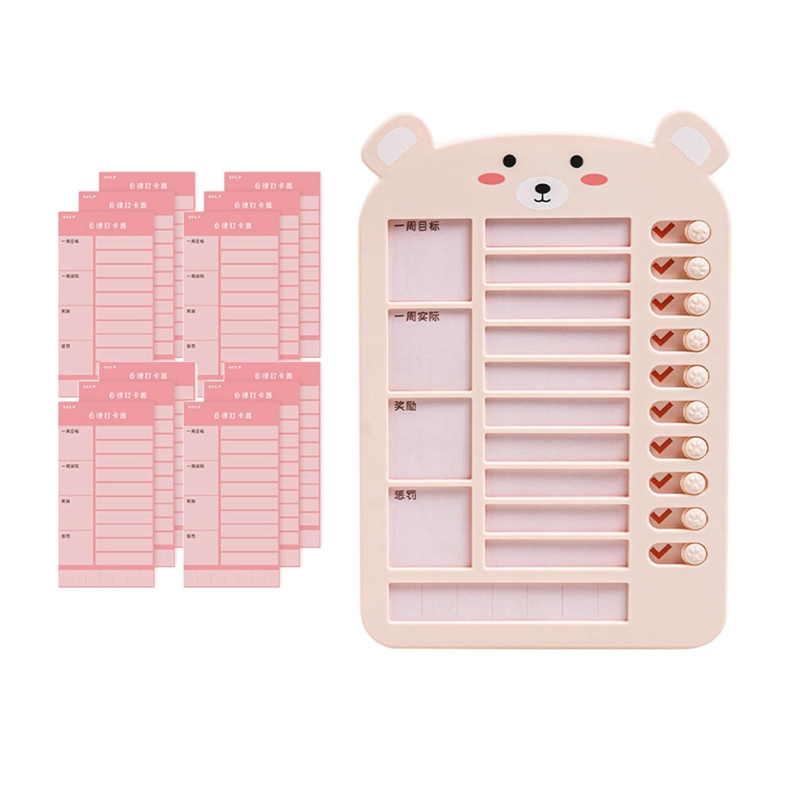 List Board Daily Task Planning Board Chart Memo for RV Office Home Bear Pink