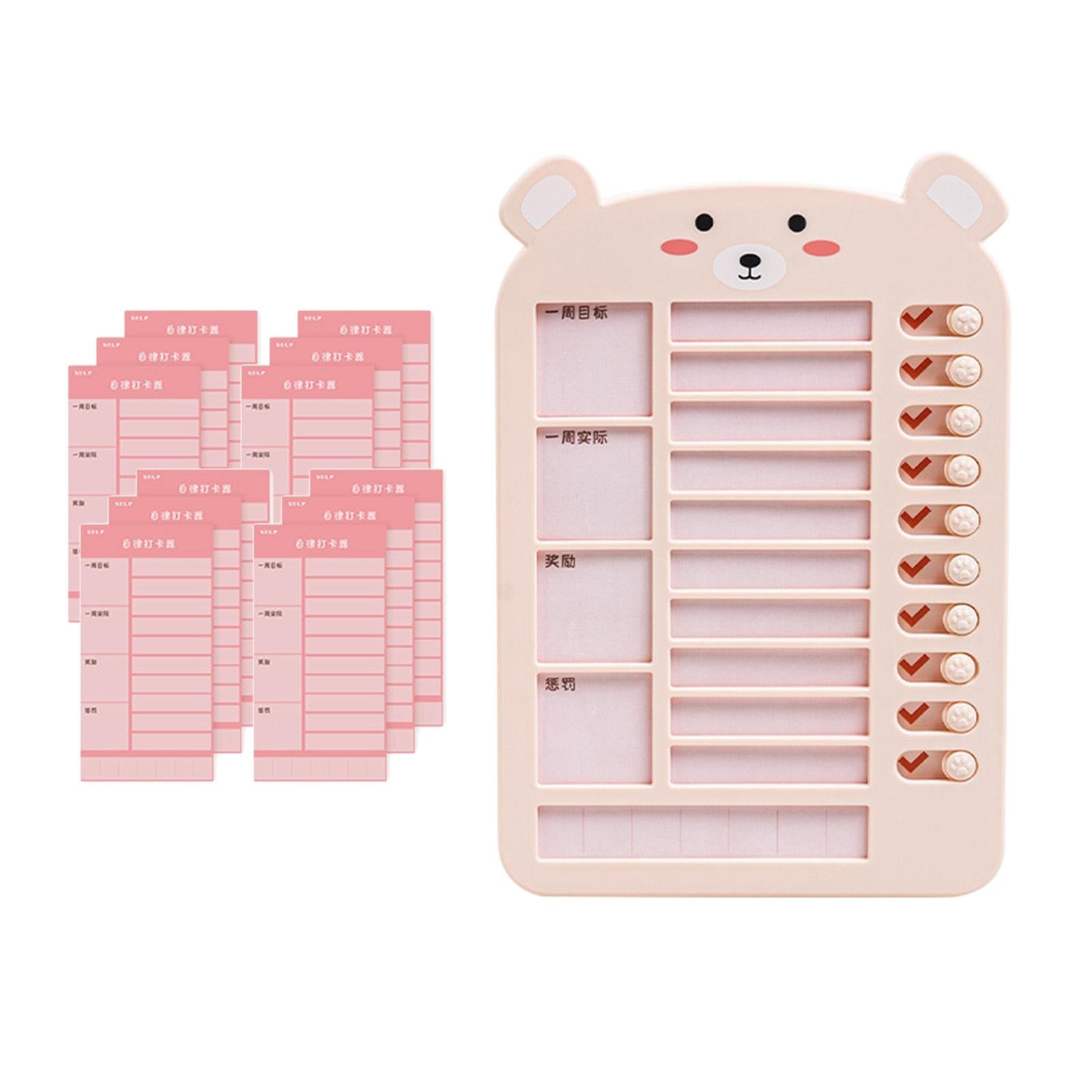 List Board Daily Task Planning Board Chart Memo for RV Office Home Bear Pink
