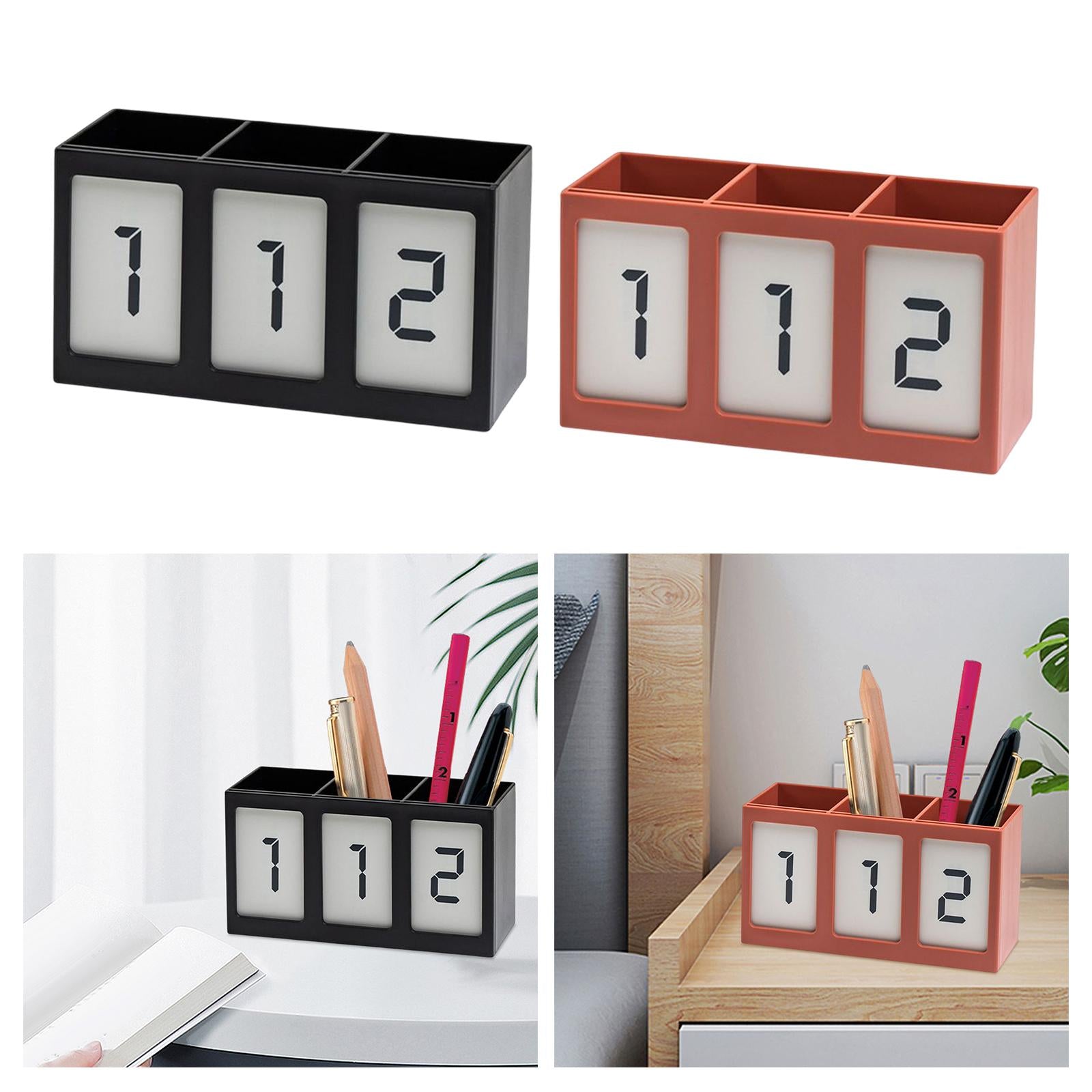 Multipurpose Pen Holder Divided Container for Dorm Bathroom Living Room Black