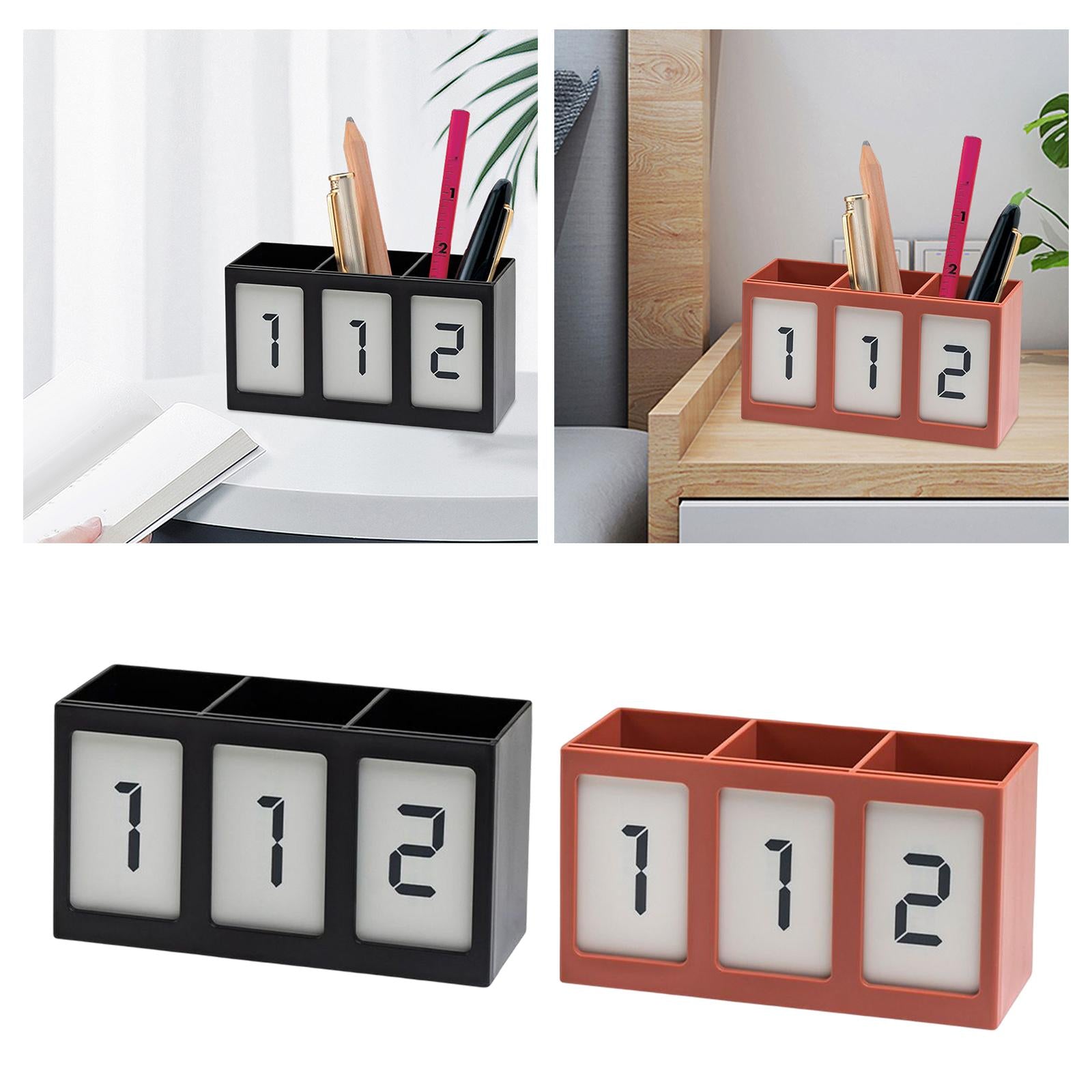 Multipurpose Pen Holder Divided Container for Dorm Bathroom Living Room Black