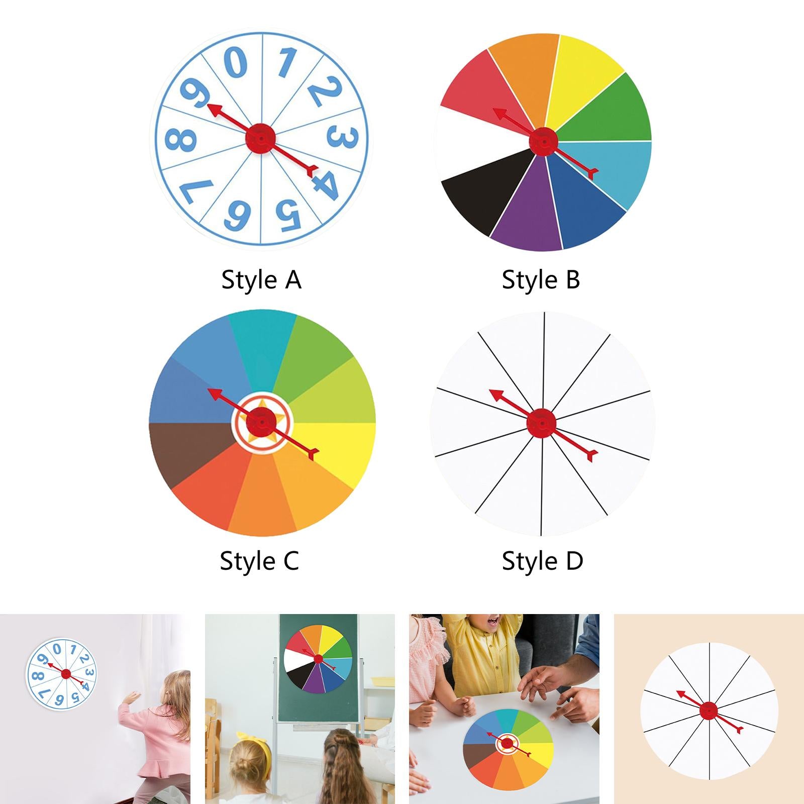 Rotary Wheel Erasable Spinner Heavy Duty for Party Activities Style A