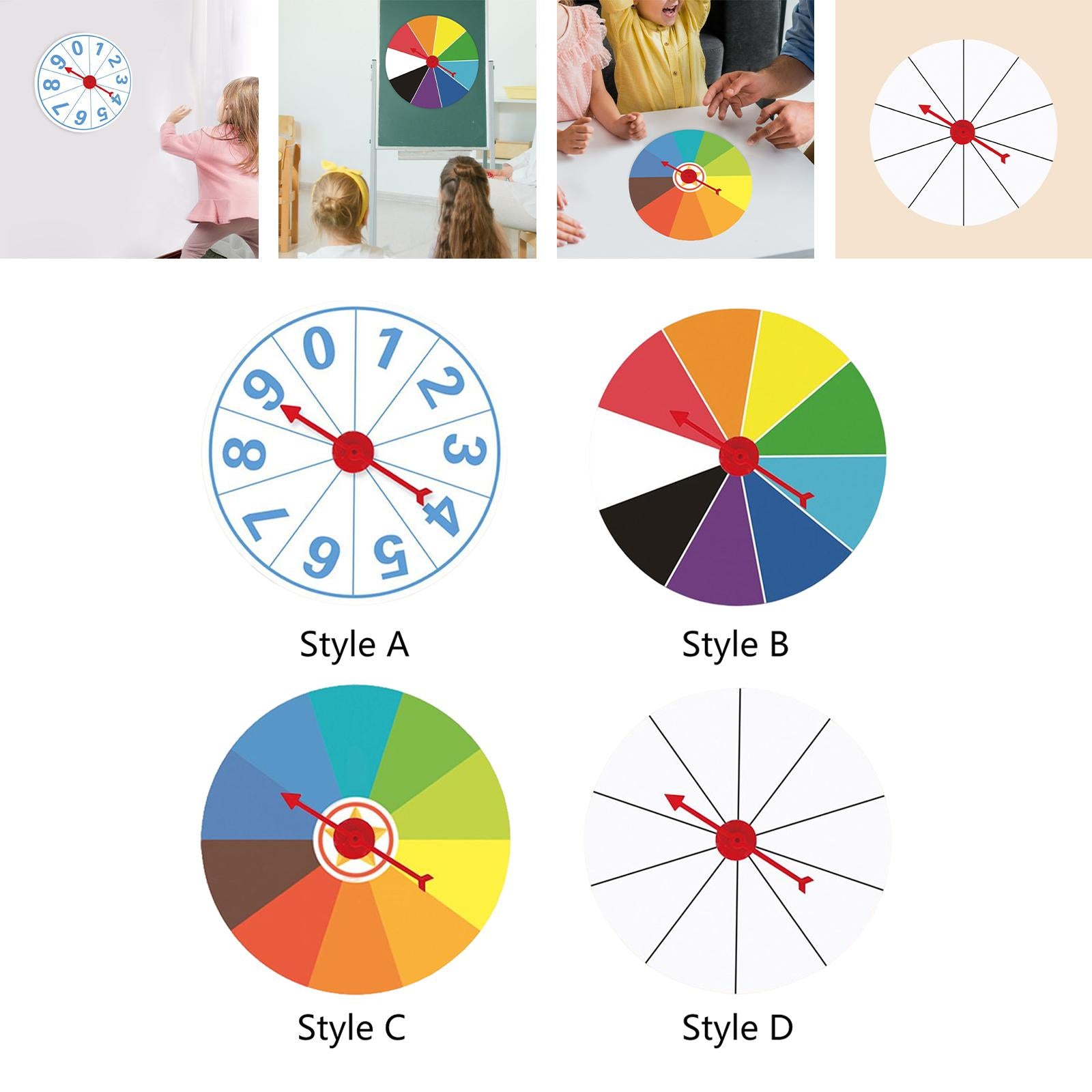 Rotary Wheel Erasable Spinner Heavy Duty for Party Activities Style A