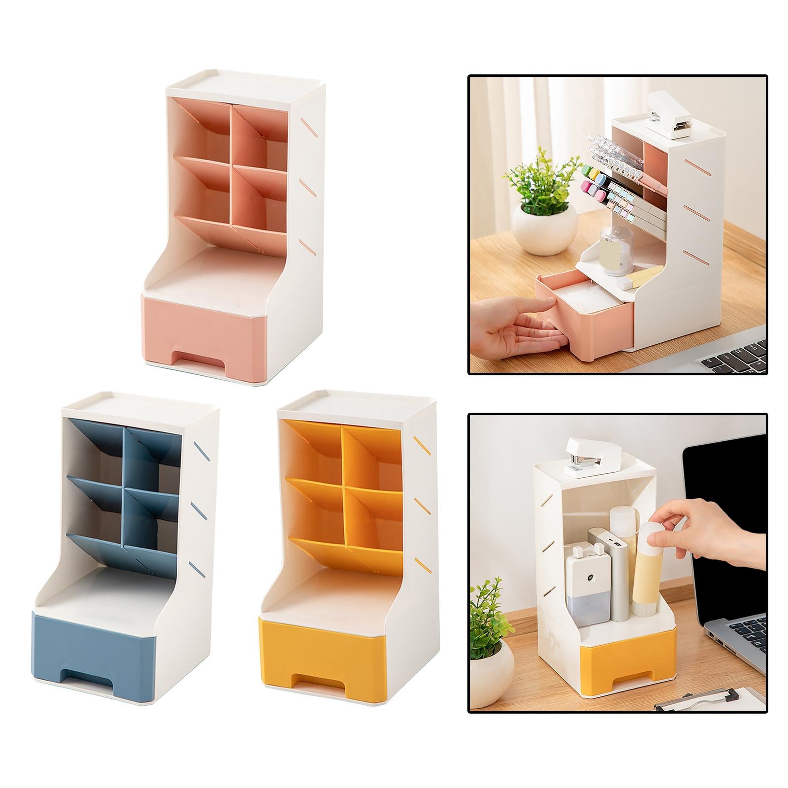 Large Capacity Desktop Storage Organizer Desk Organizer for Office Home Pink
