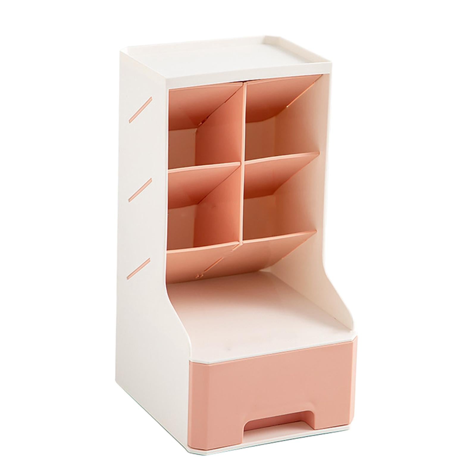 Large Capacity Desktop Storage Organizer Desk Organizer for Office Home Pink