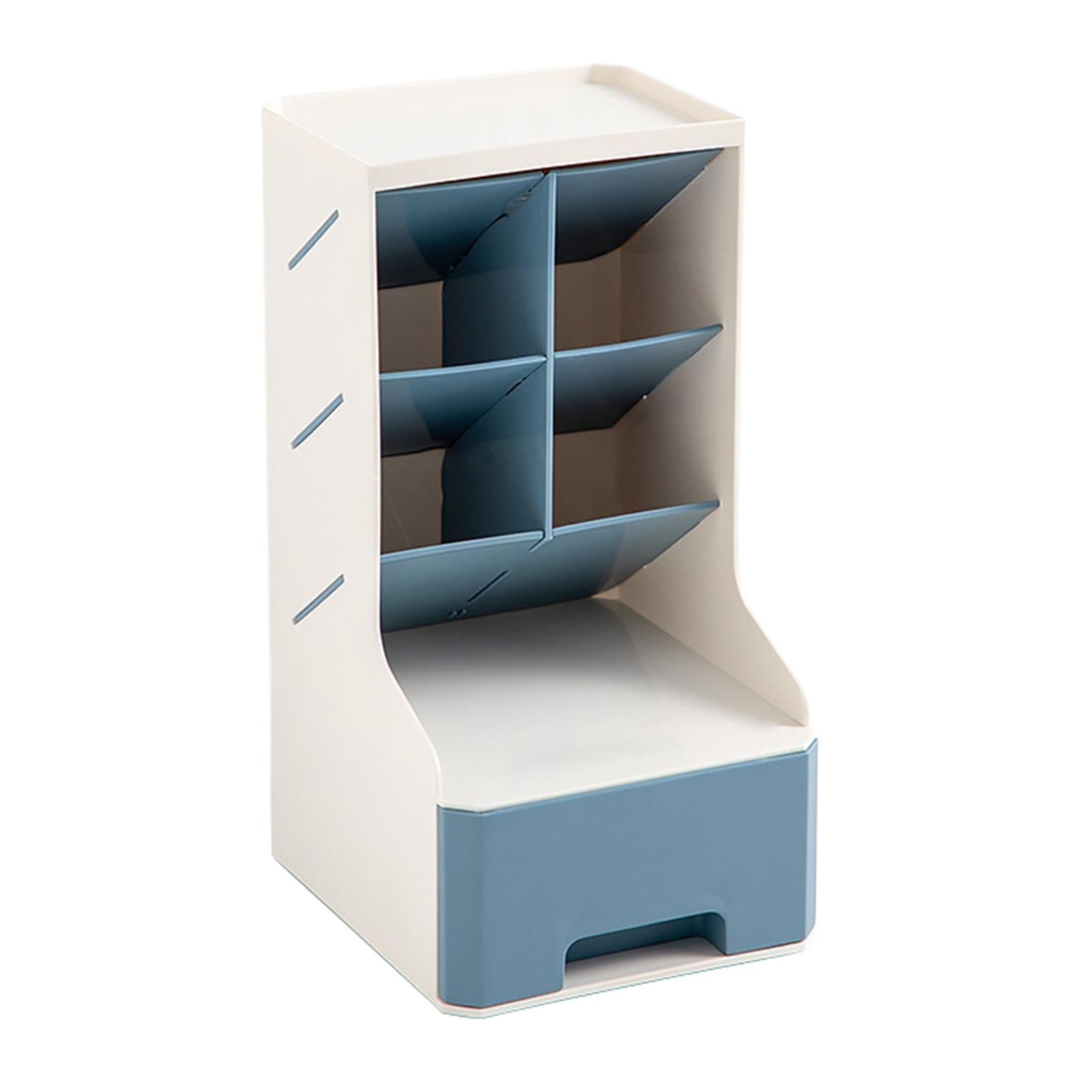 Large Capacity Desktop Storage Organizer Desk Organizer for Office Home Blue