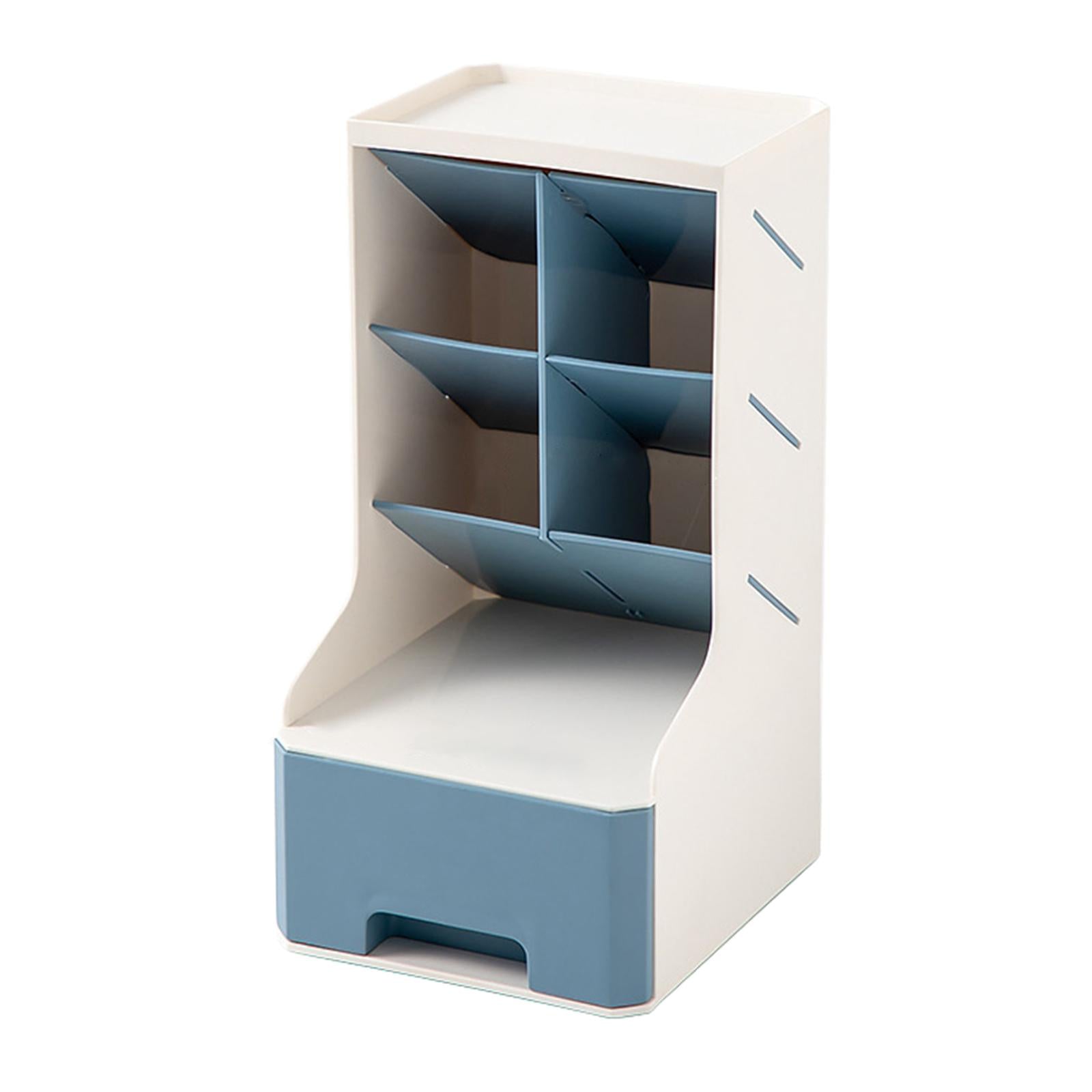 Large Capacity Desktop Storage Organizer Desk Organizer for Office Home Blue