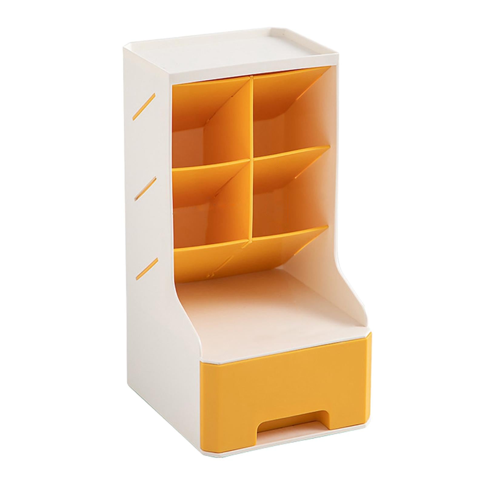 Large Capacity Desktop Storage Organizer Desk Organizer for Office Home Yellow
