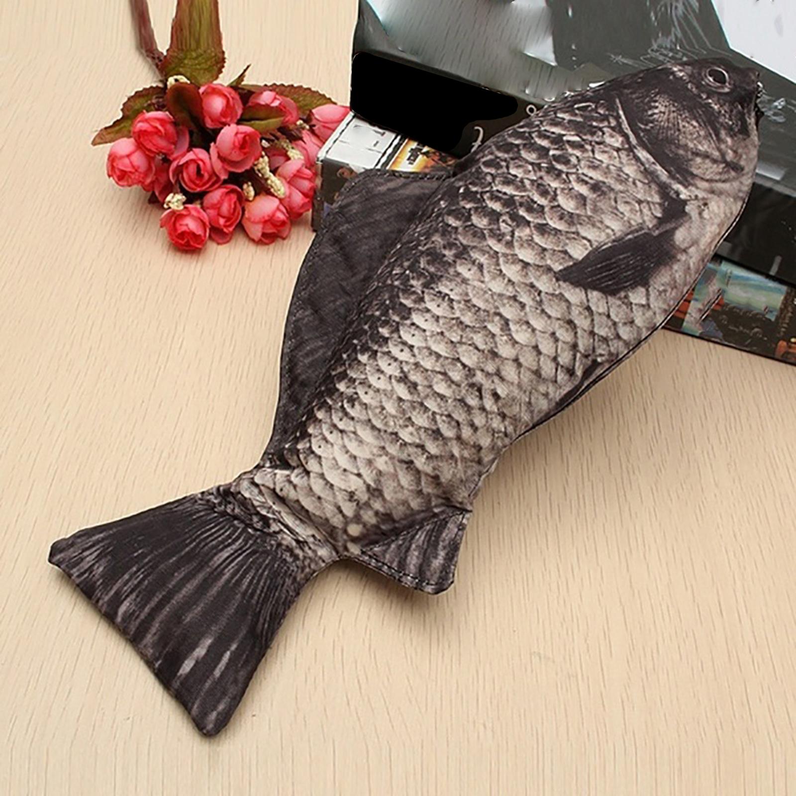 Fish Shape Pencil Case Pen Bag Creative Make up Pouch for Birthday Gift