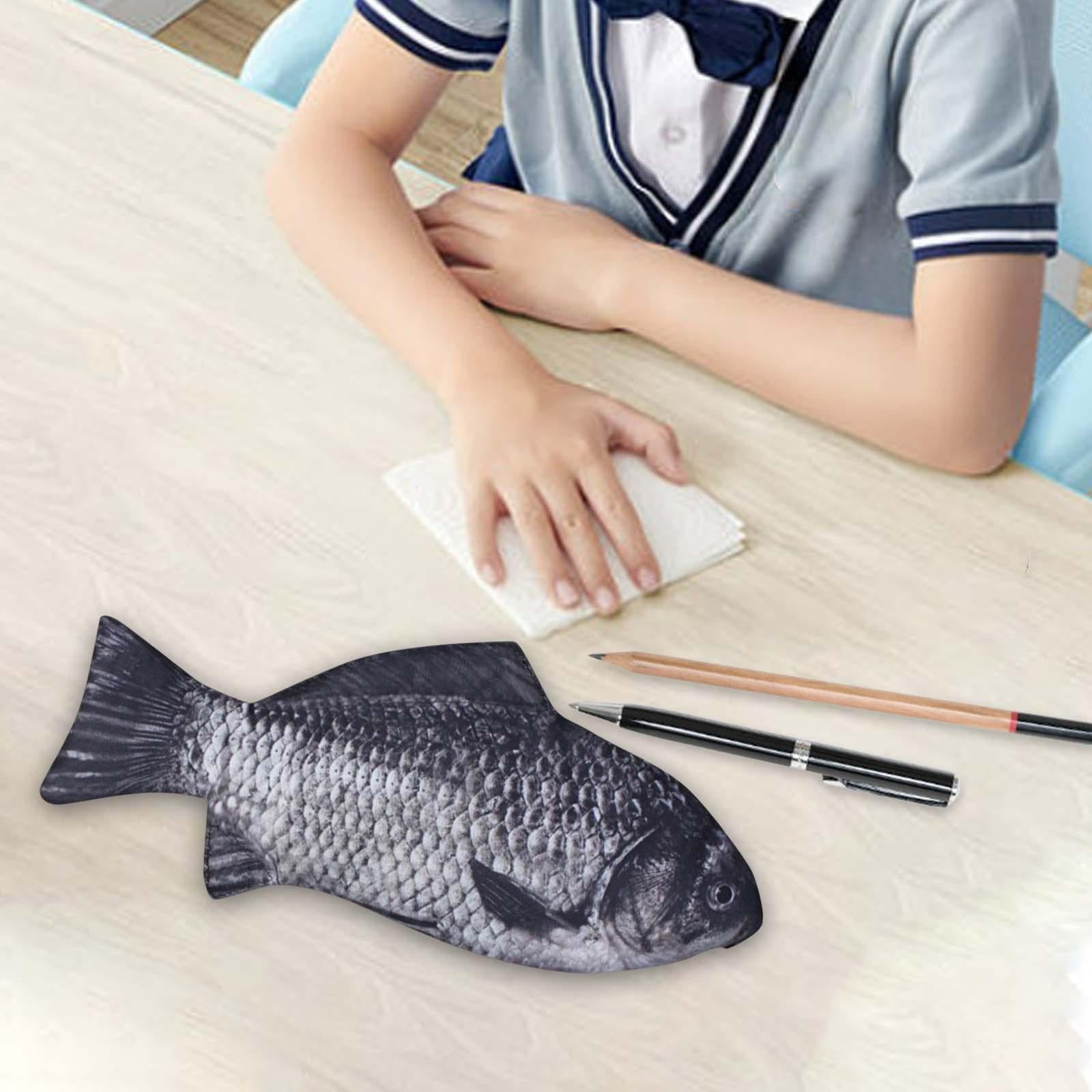 Fish Shape Pencil Case Pen Bag Creative Make up Pouch for Birthday Gift