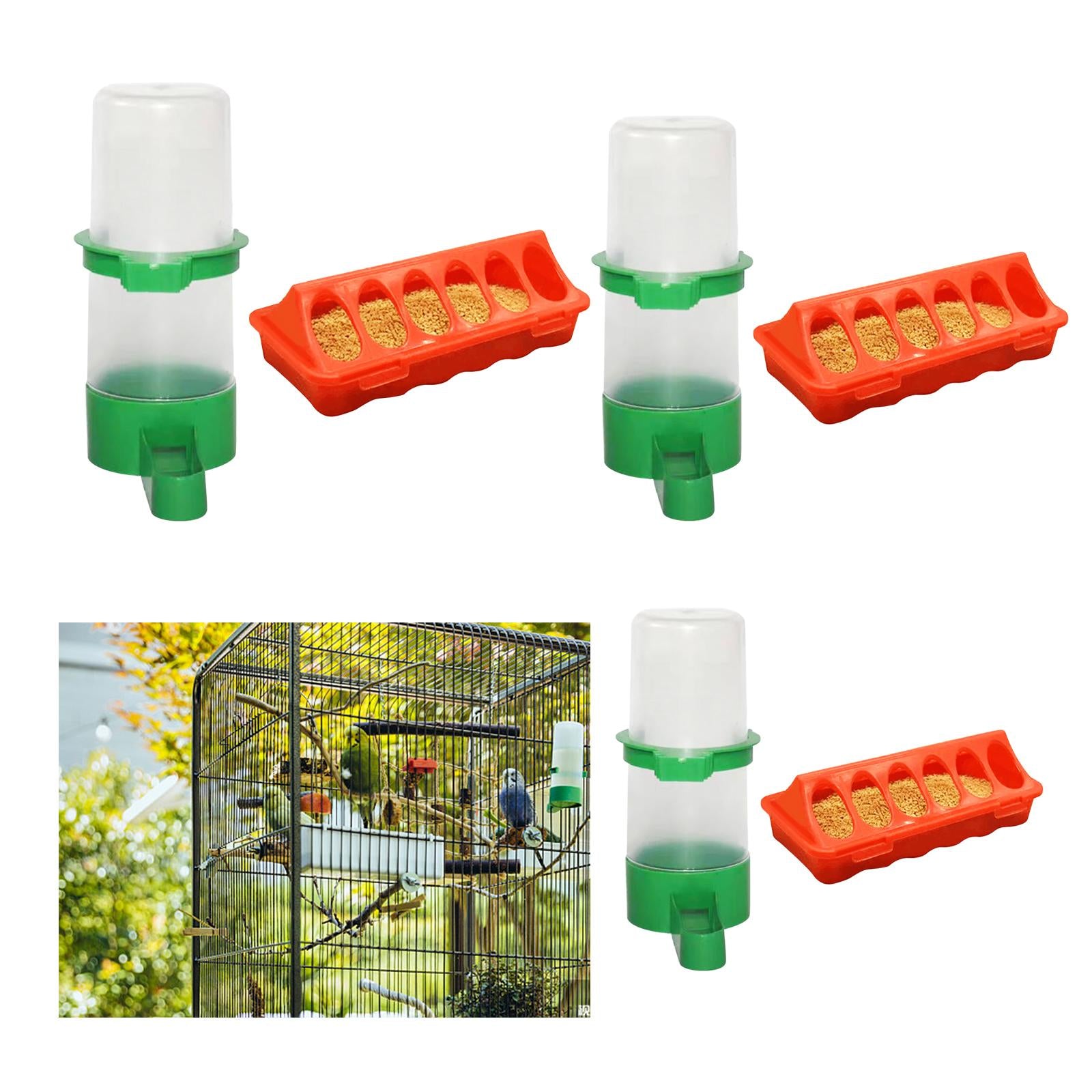 Food and Water Feeder Set Cage Hanging feed Bucket for Small Animals Rabbit Large