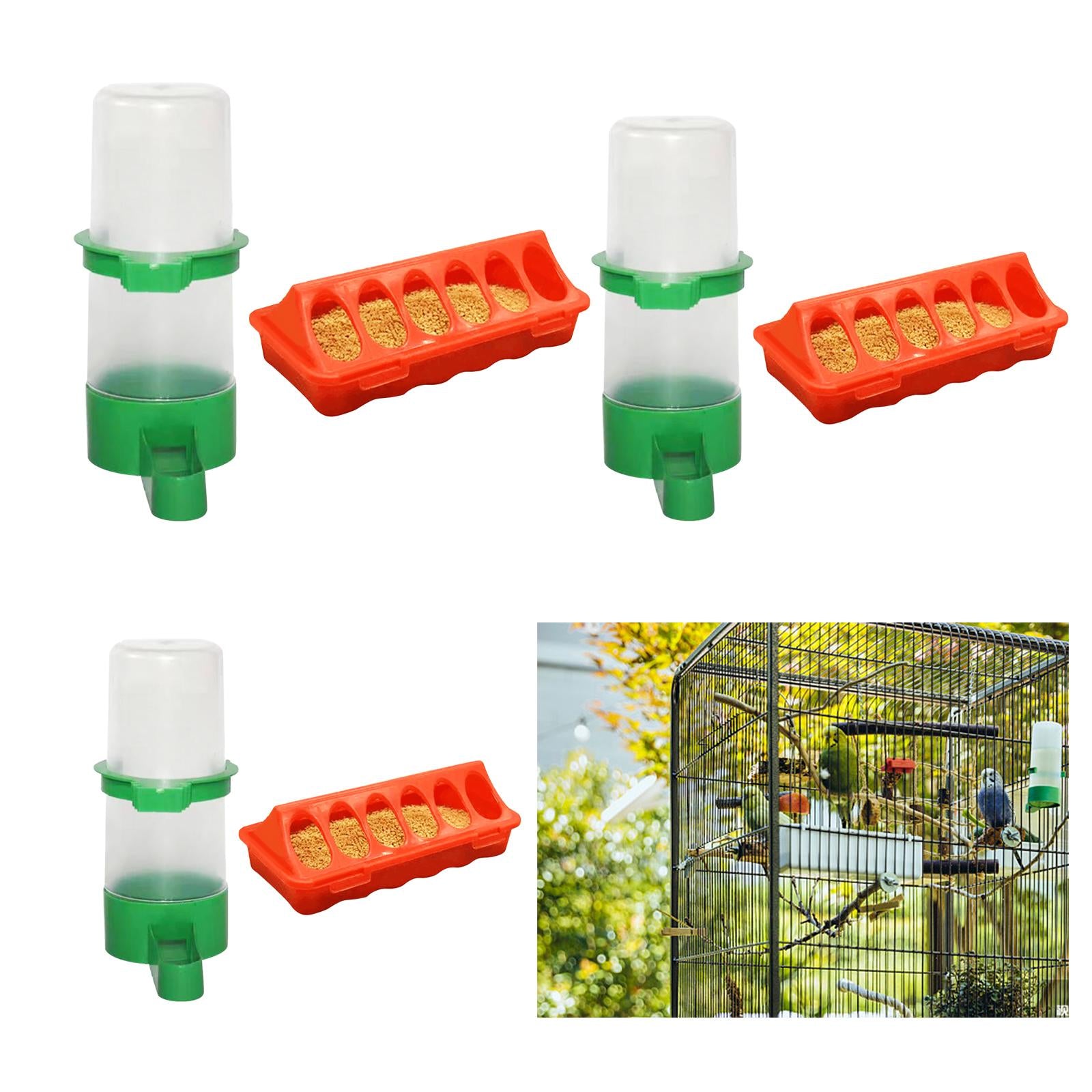 Food and Water Feeder Set Cage Hanging feed Bucket for Small Animals Rabbit Large