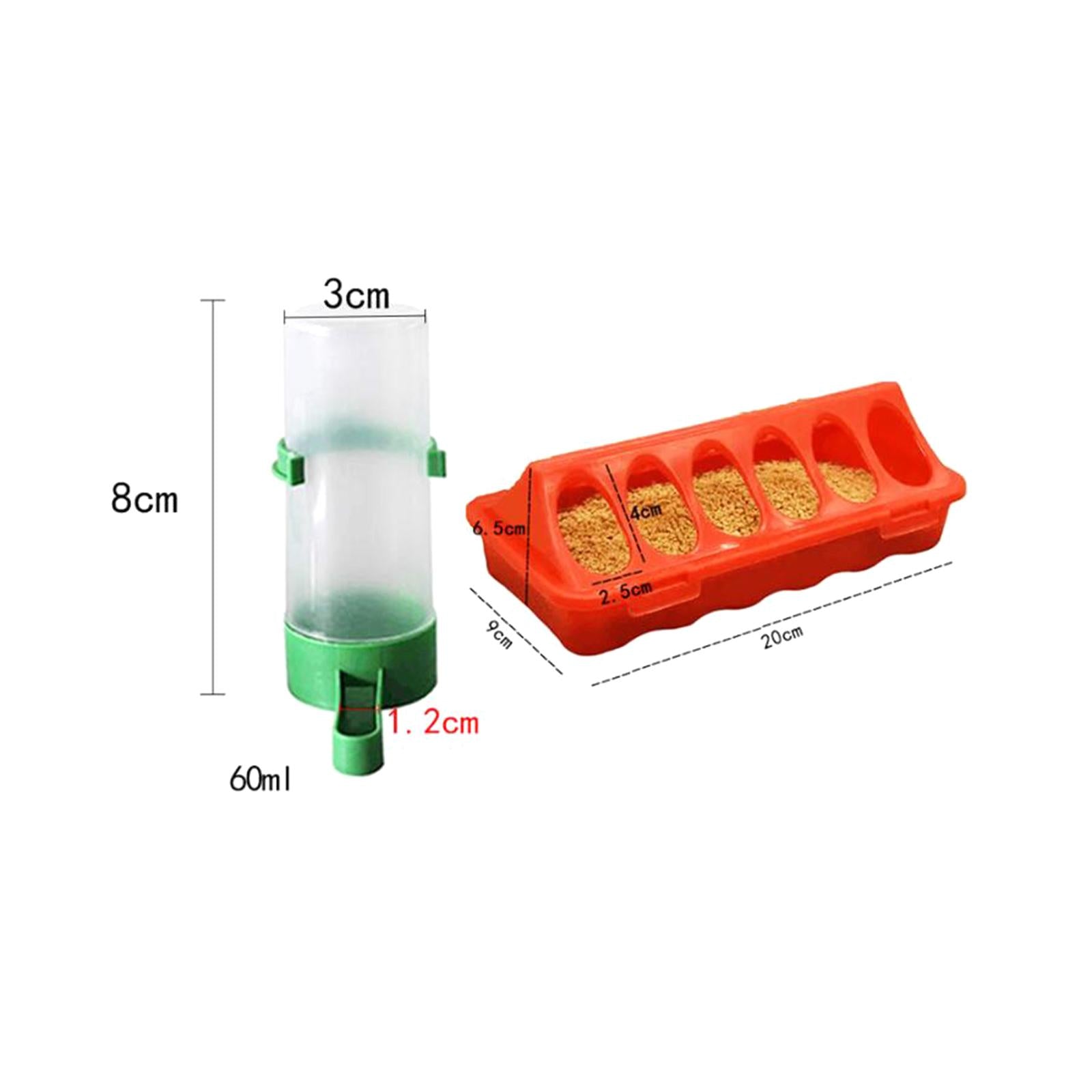 Food and Water Feeder Set Cage Hanging feed Bucket for Small Animals Rabbit Small