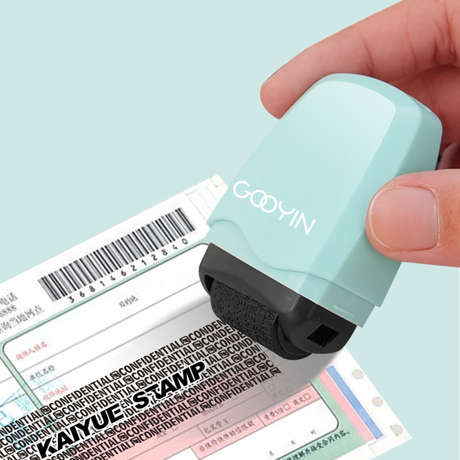 Identity Cover Roller Stamp Parcel Data Elimination ID Privacy Confidential Green