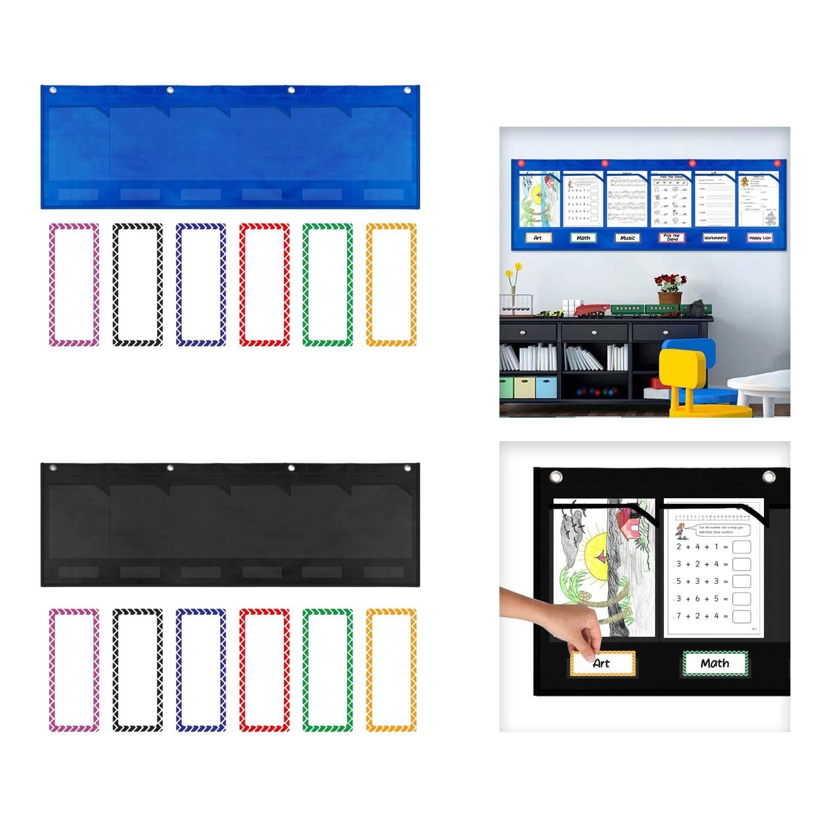 Heavy Duty Pocket Chart Organizer File Organizer Storage Bag for Home Office Blue