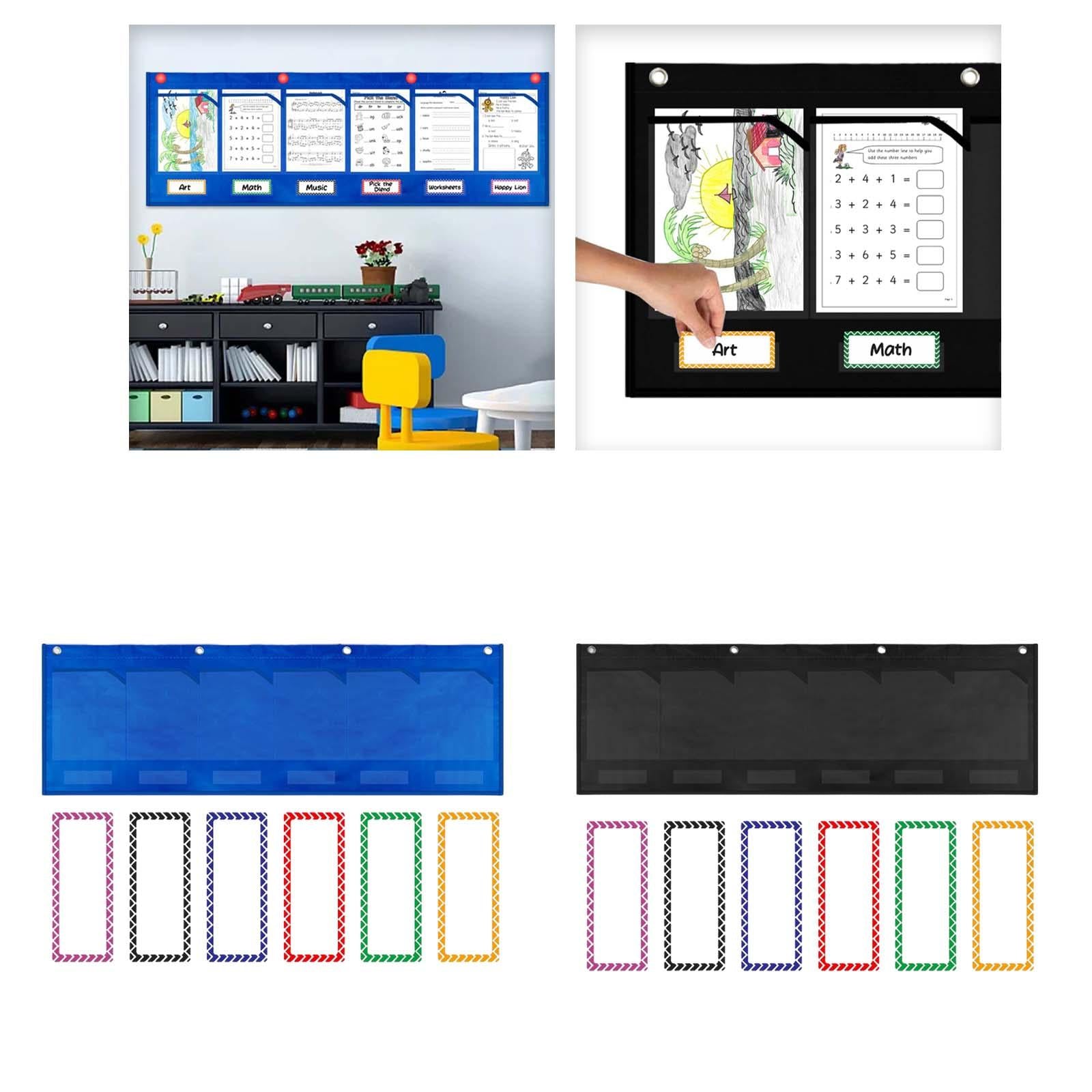 Heavy Duty Pocket Chart Organizer File Organizer Storage Bag for Home Office Blue