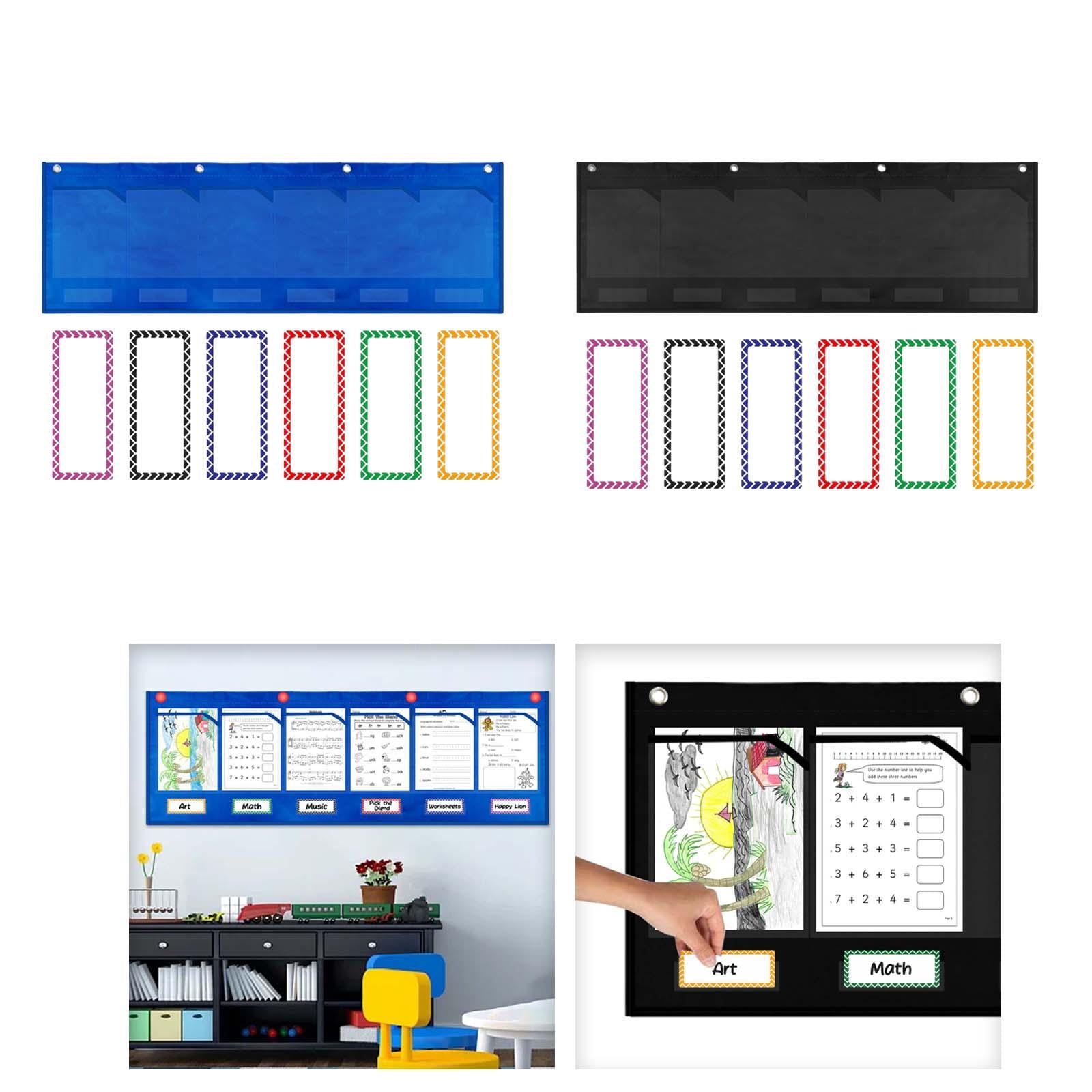 Heavy Duty Pocket Chart Organizer File Organizer Storage Bag for Home Office Blue