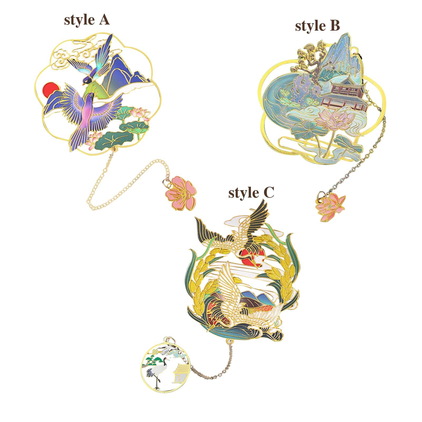 Chinese Style Bookmark Clip for Book Decoration Readers Reading Supplies style A