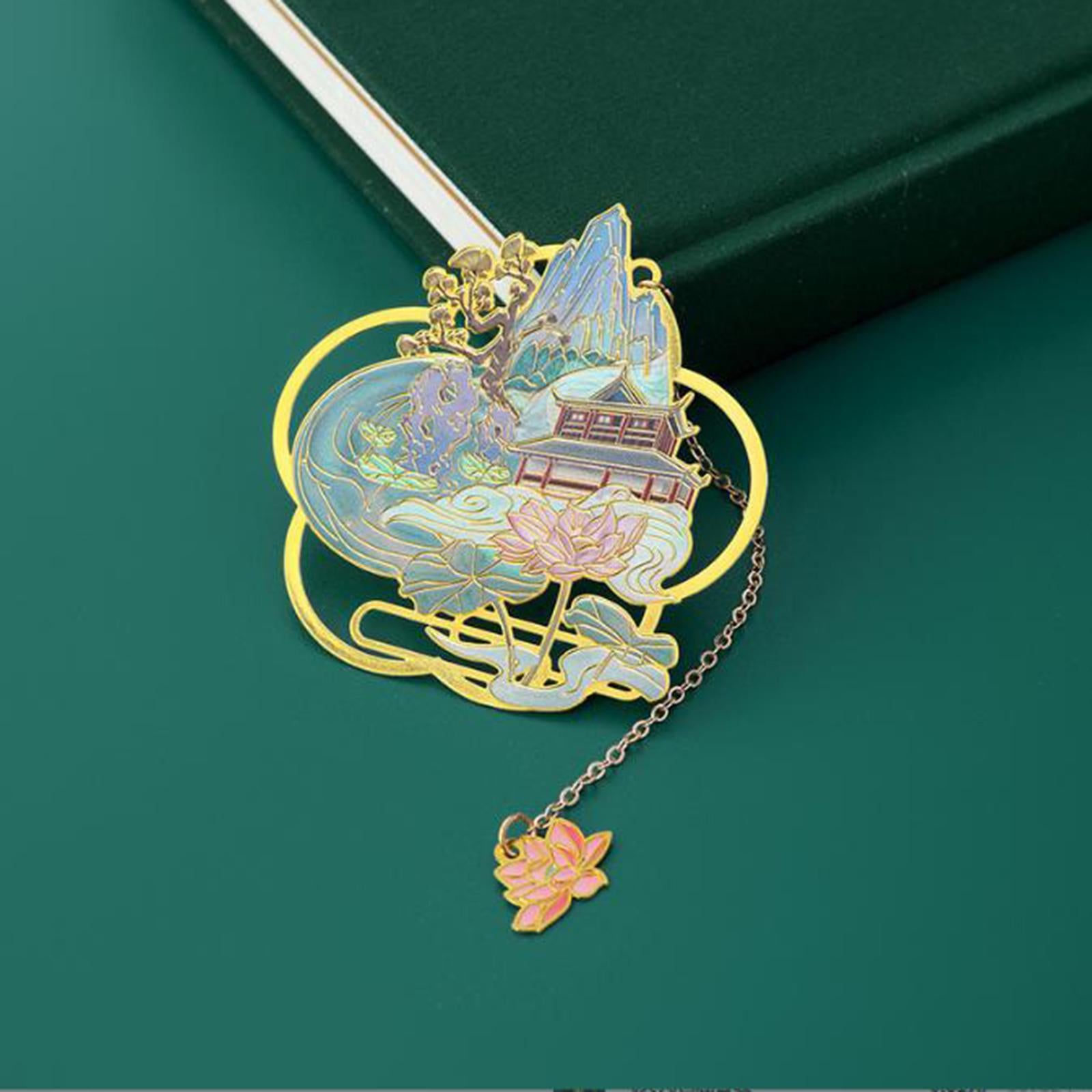 Chinese Style Bookmark Clip for Book Decoration Readers Reading Supplies style B