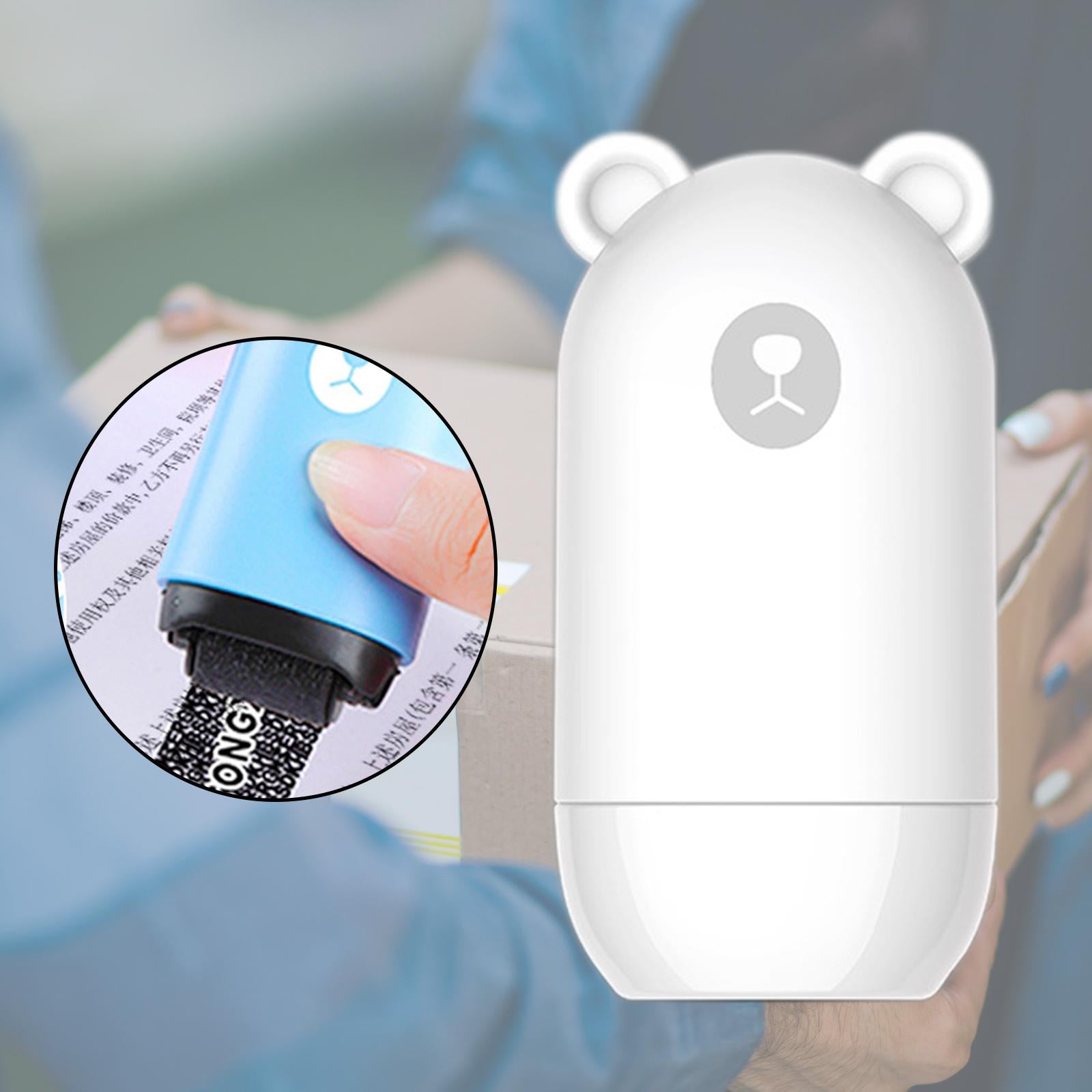 Reusable Protection Roller Stamp Secure for ID Personal Information Privacy White