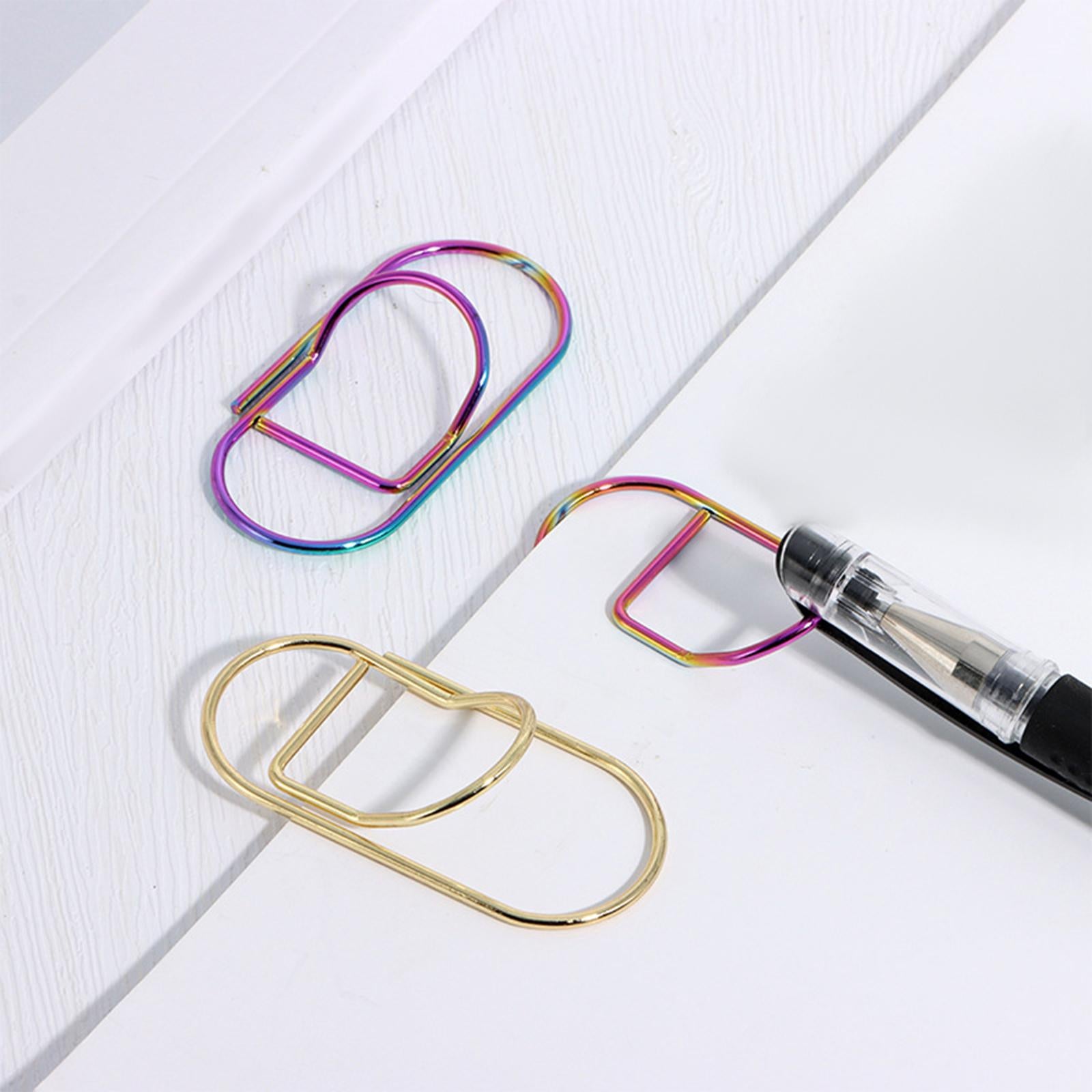 10x Paper Clips Metal Pen holder Portable for Graduation Birthday 19mmx70mm