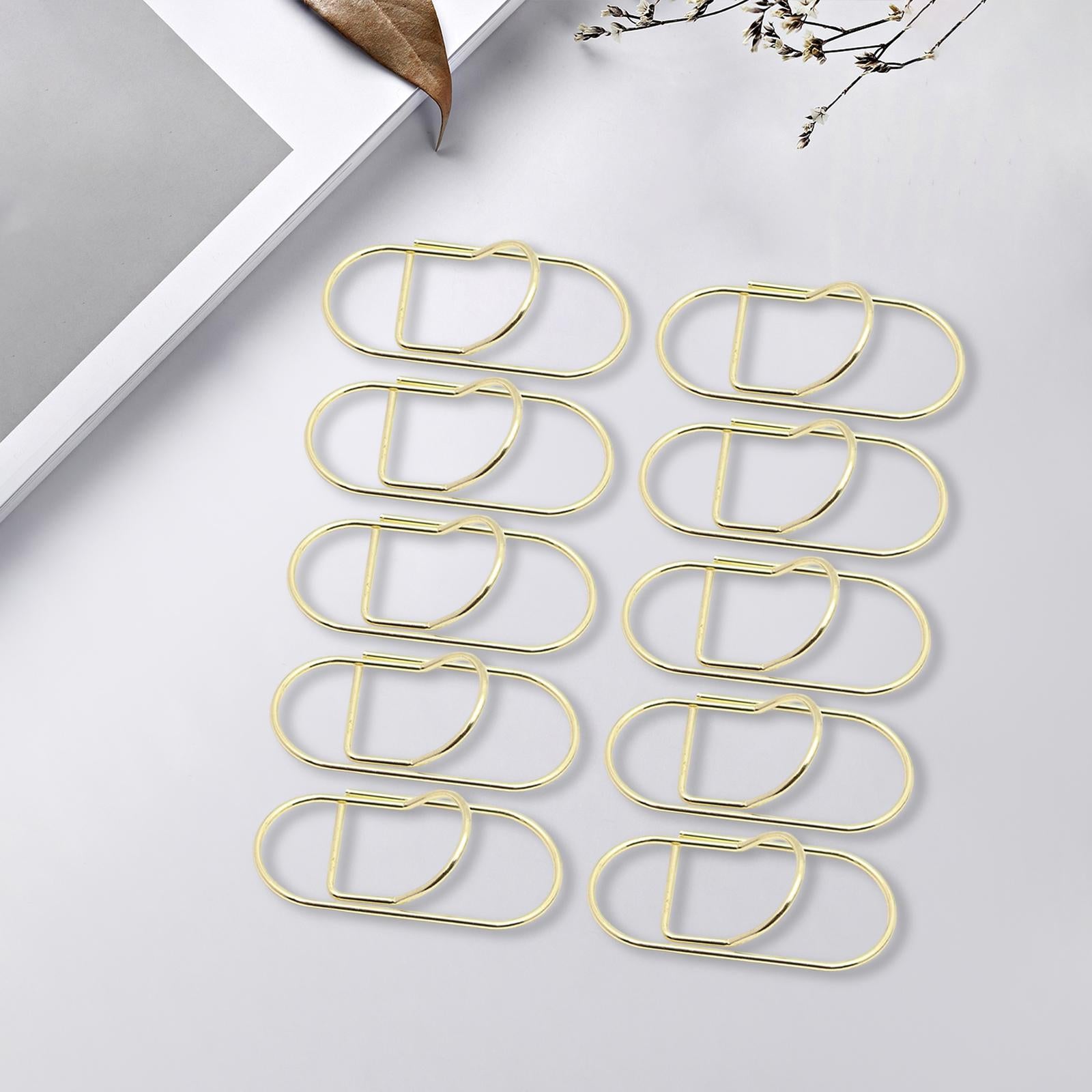 10x Paper Clips Metal Pen holder Portable for Graduation Birthday 23mmx60mm