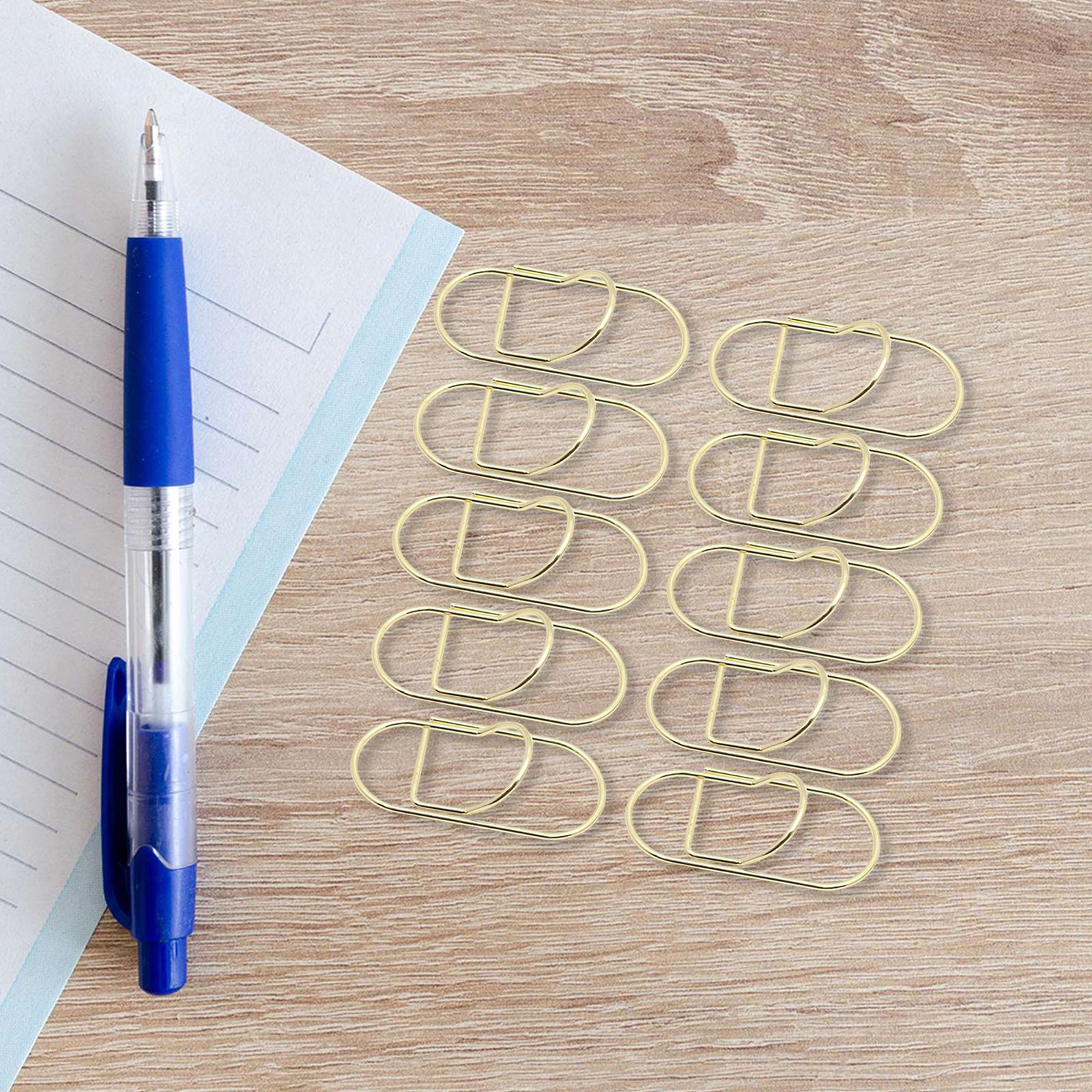 10x Paper Clips Metal Pen holder Portable for Graduation Birthday 23mmx60mm